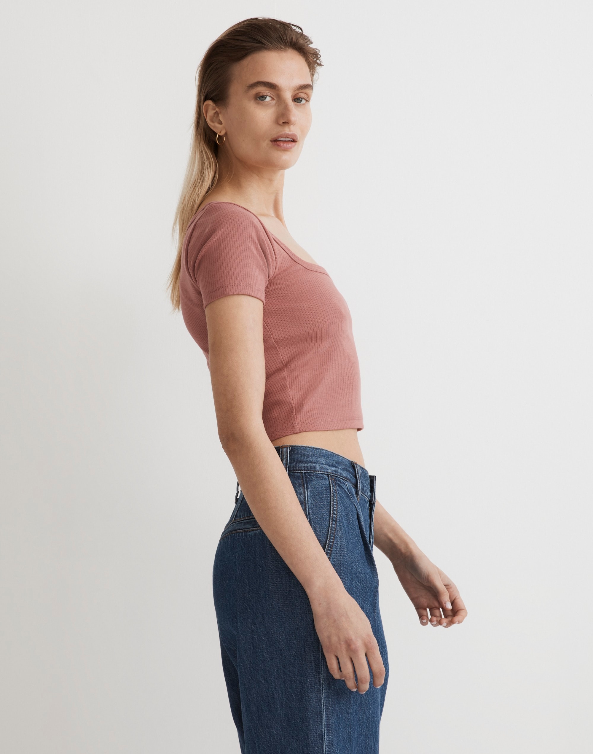 Square-Neck Crop Tee Sleekhold | Madewell