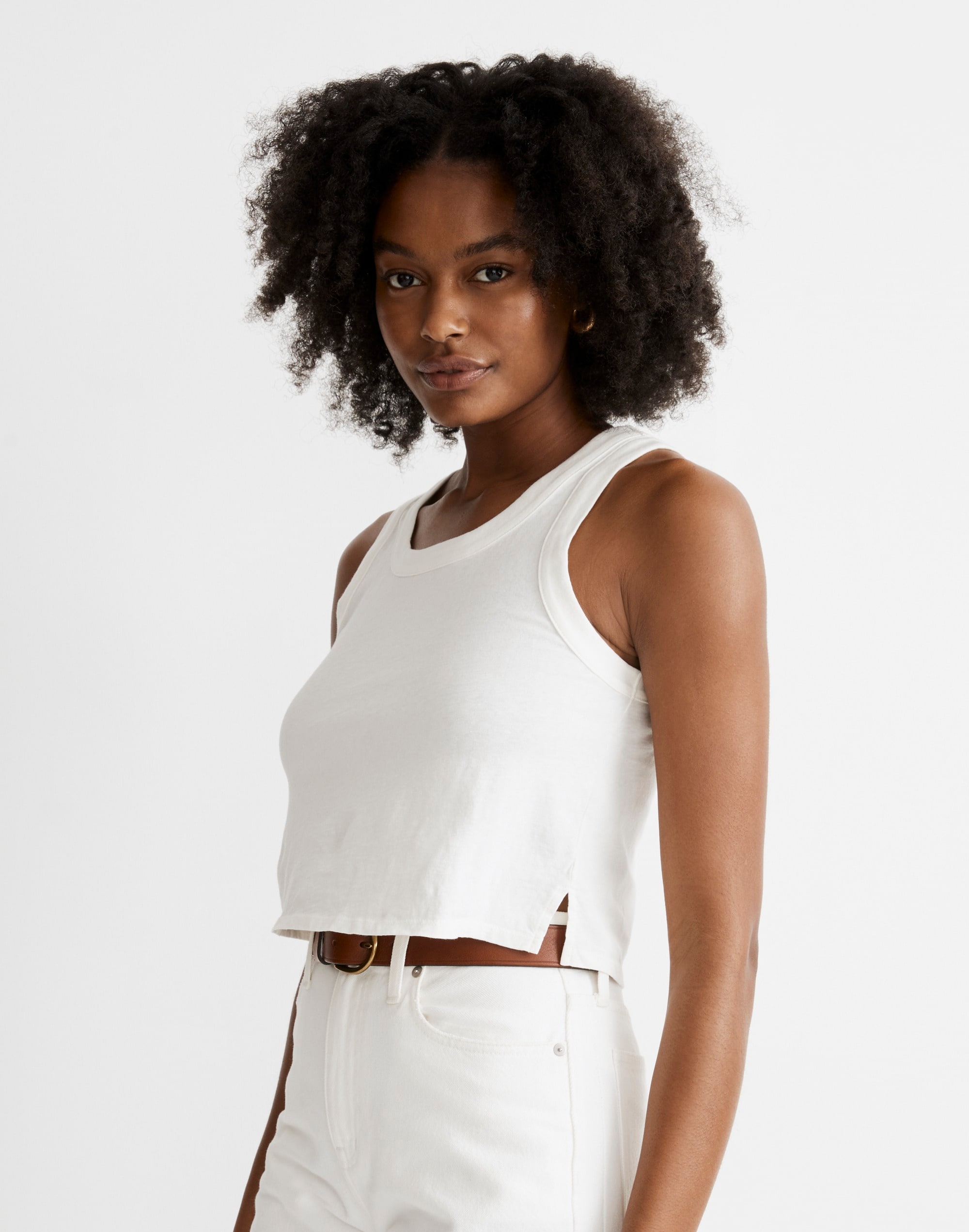 Softfade Cotton Boxy-Crop Tank | Madewell