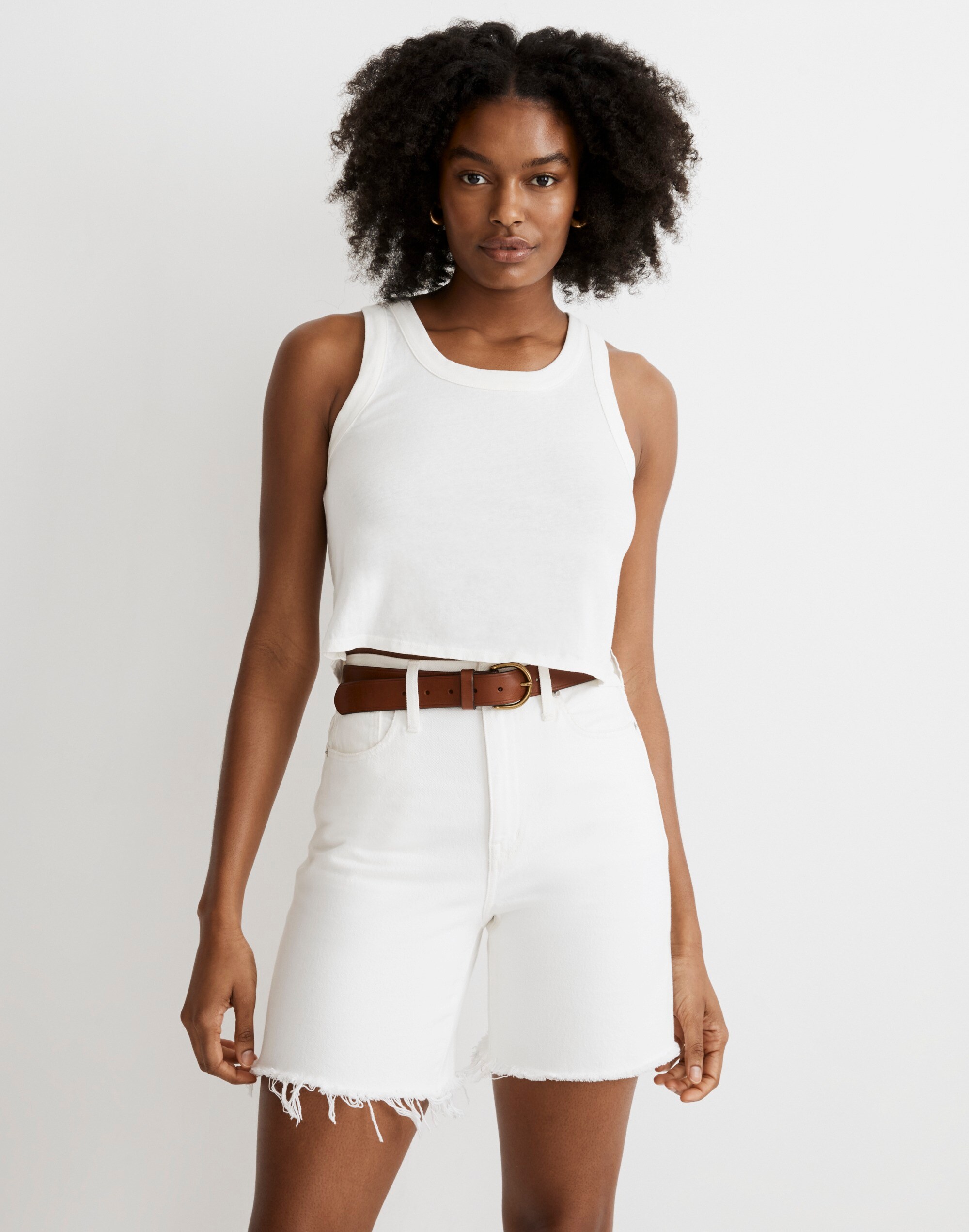 Softfade Cotton Boxy-Crop Tank | Madewell