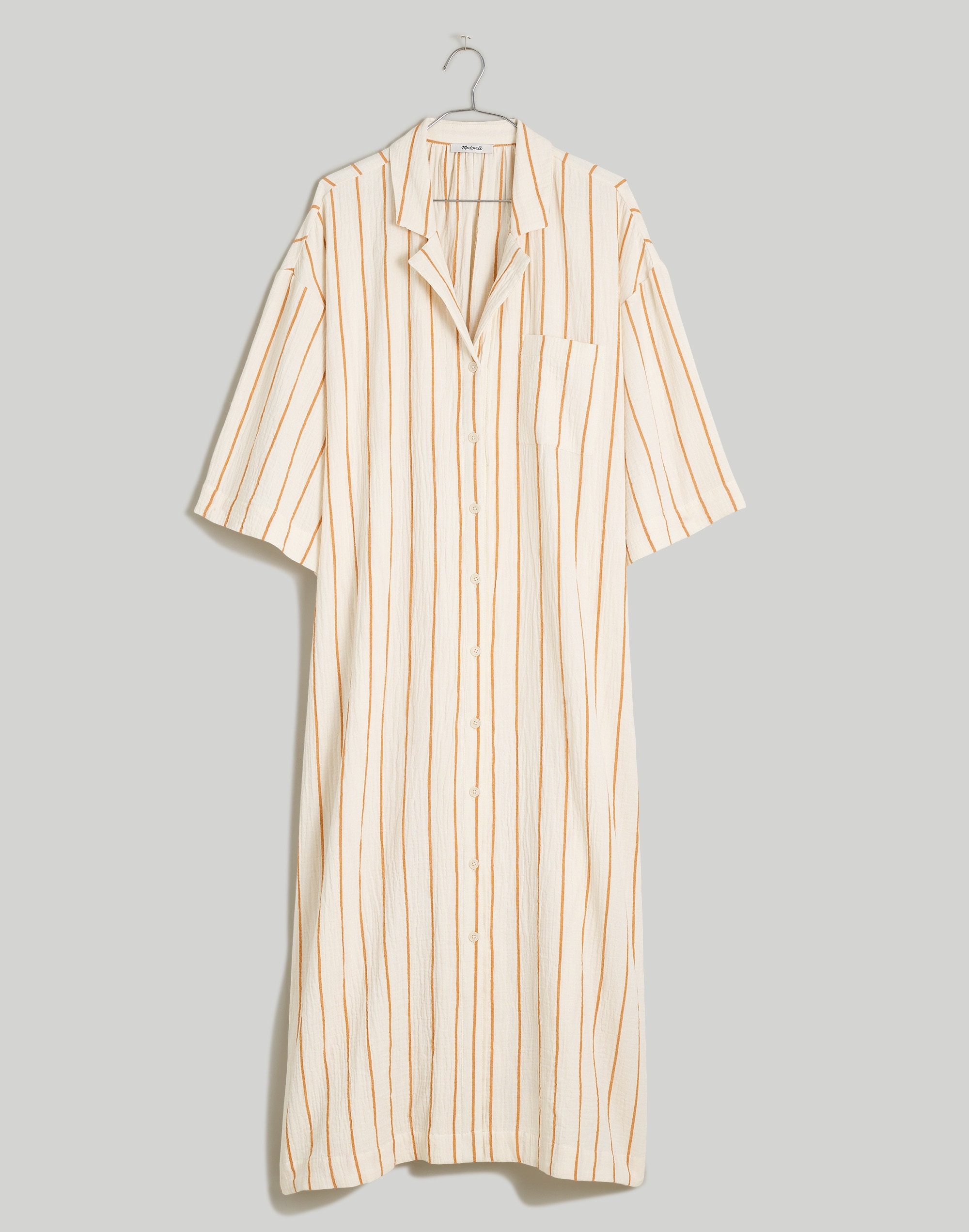 Lightestspun Cover-Up Maxi Shirtdress in Pinstripe