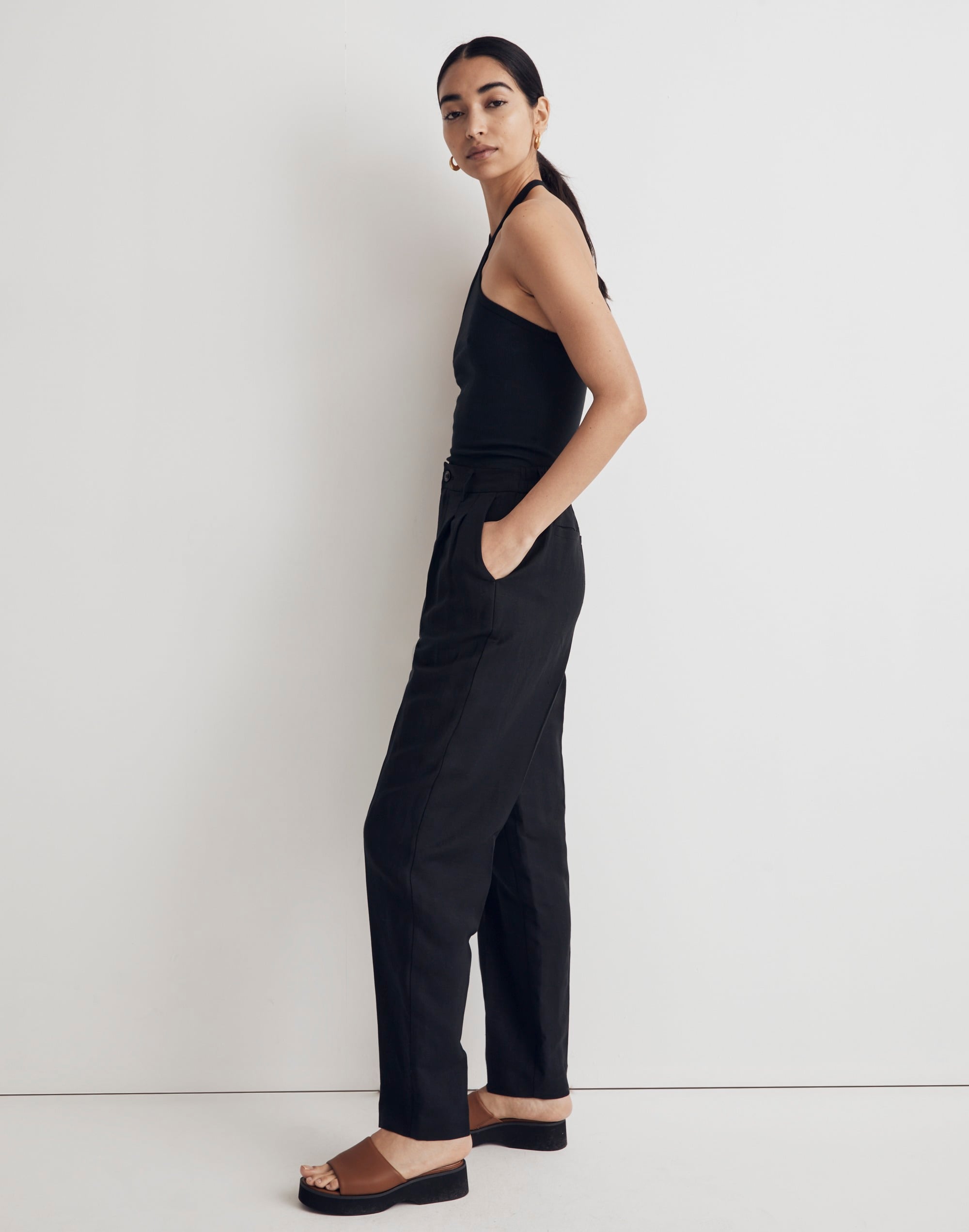 The Tailored Tapered Pant Linen-Blend | Madewell