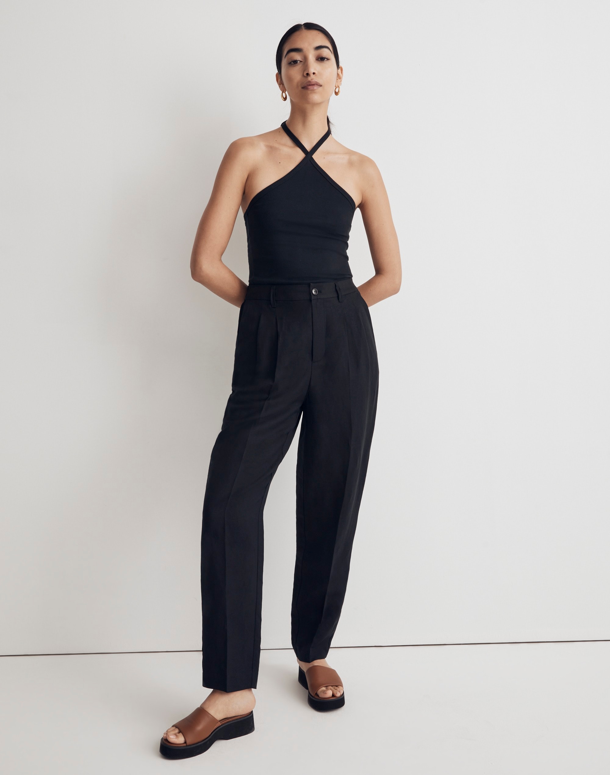 The Tailored Tapered Pant Linen-Blend | Madewell