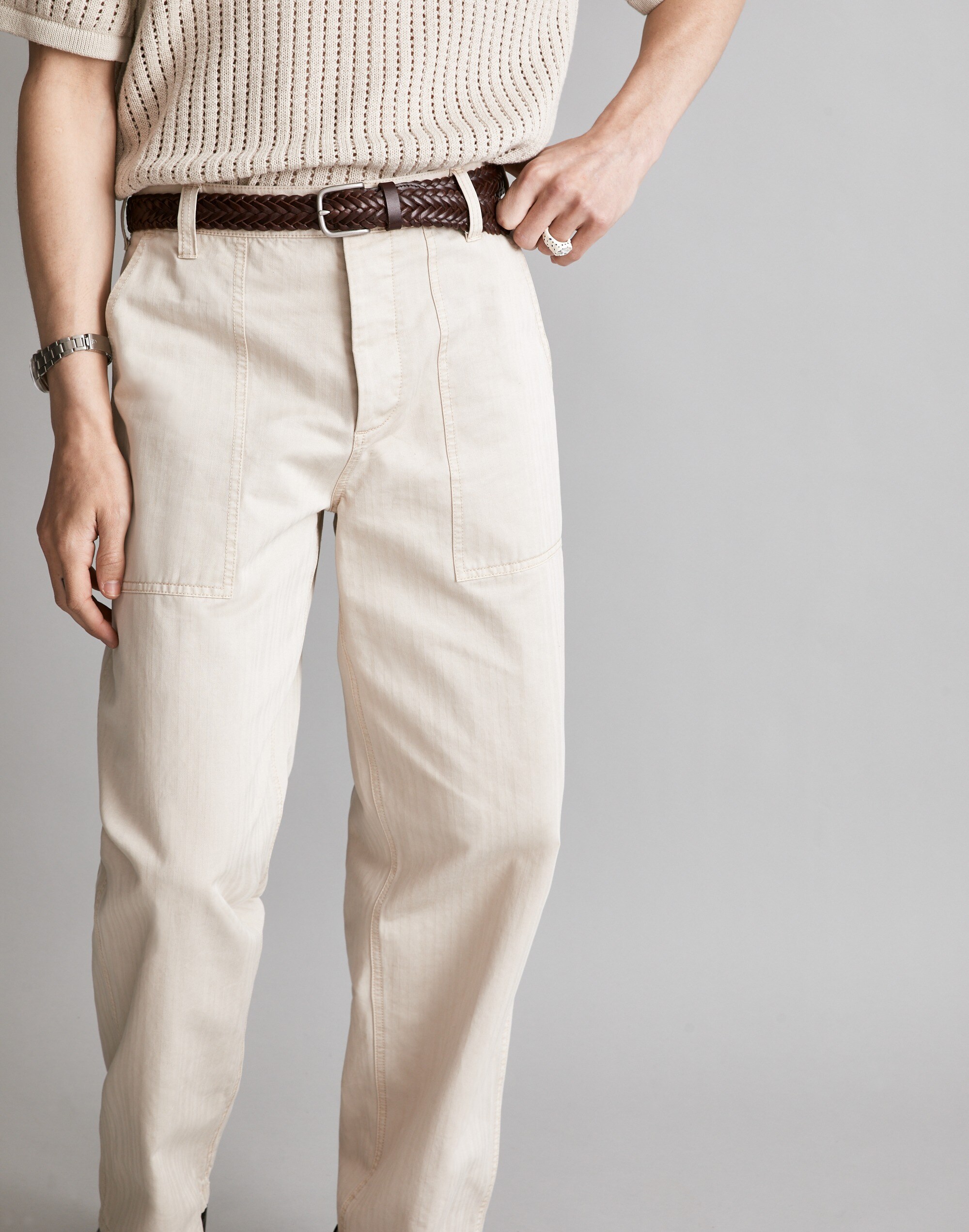 Herringbone Baggy Workwear Pants | Madewell