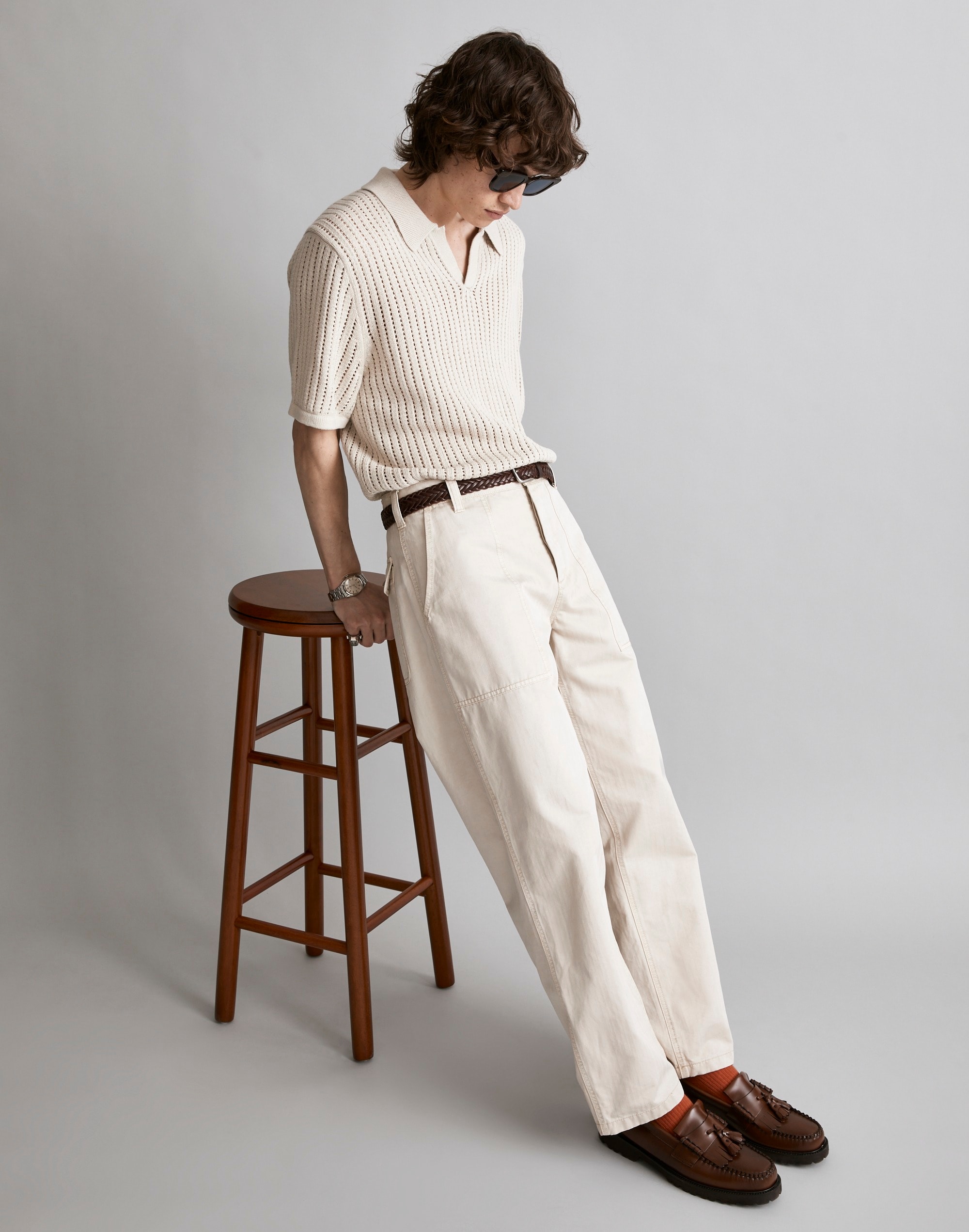 Herringbone Baggy Workwear Pants | Madewell