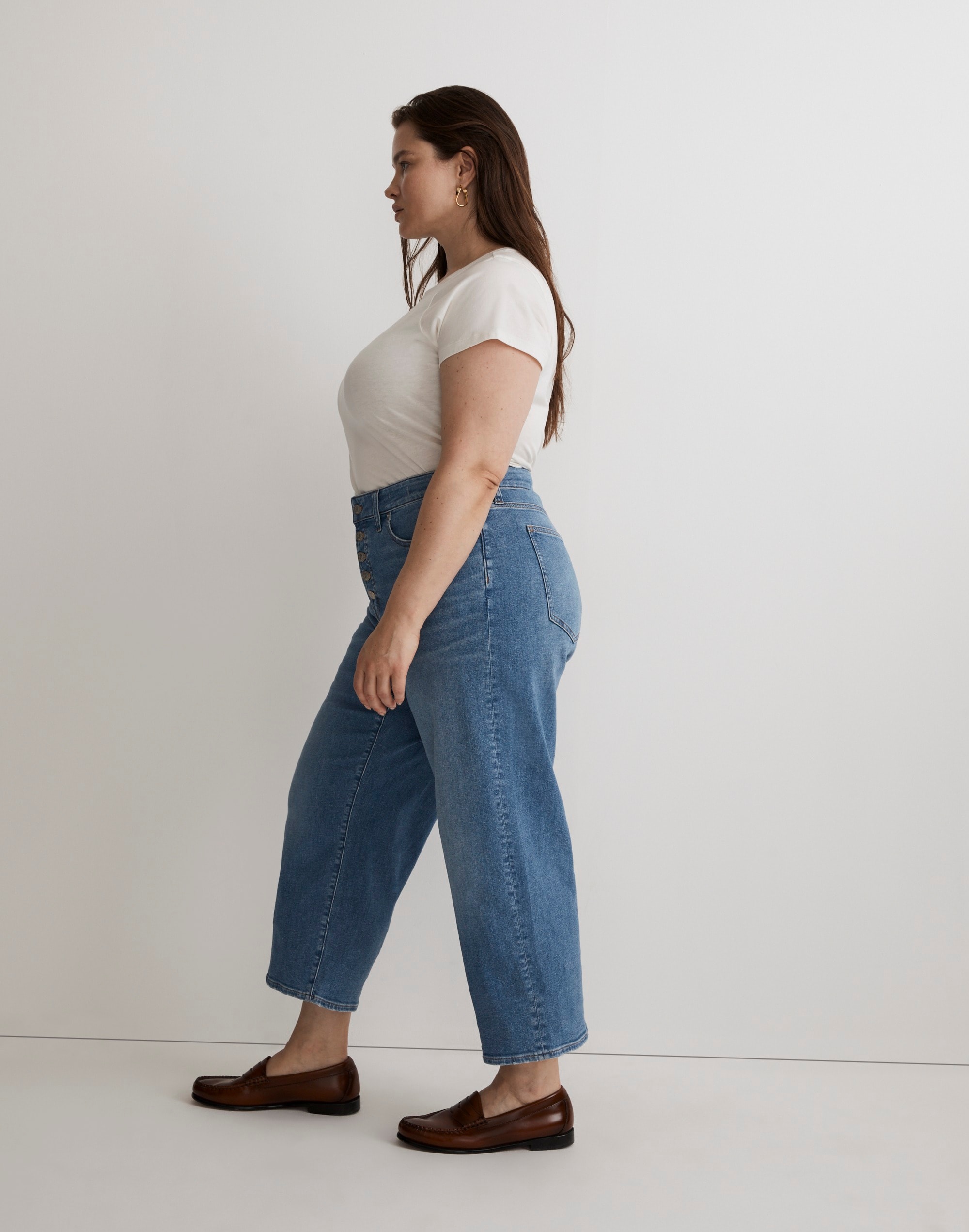 The Plus Curvy Perfect Vintage Wide-Leg Crop Jean in Ohlman Wash