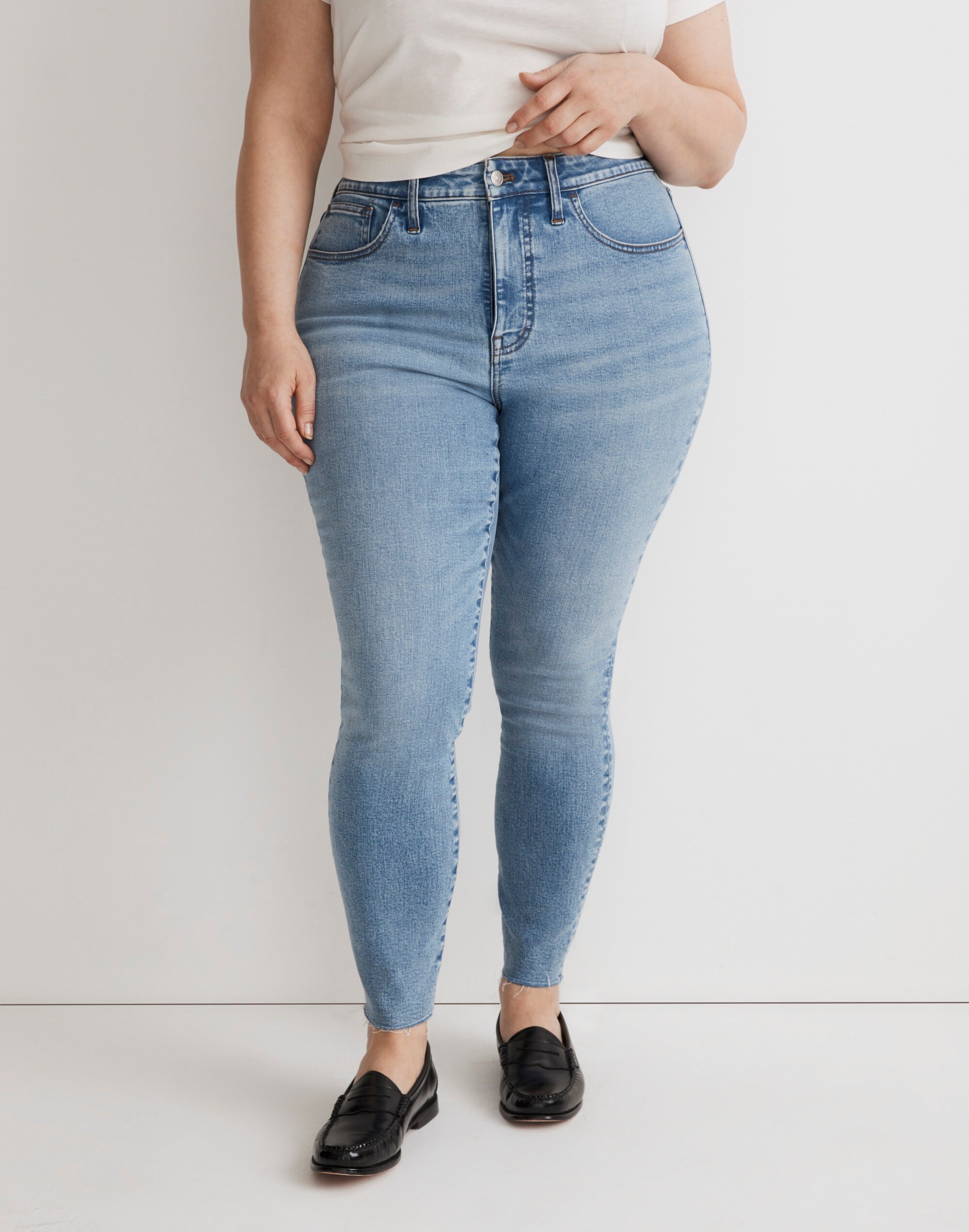 Plus Curvy 10" High-Rise Roadtripper Authentic Skinny Jeans in Bruening Wash