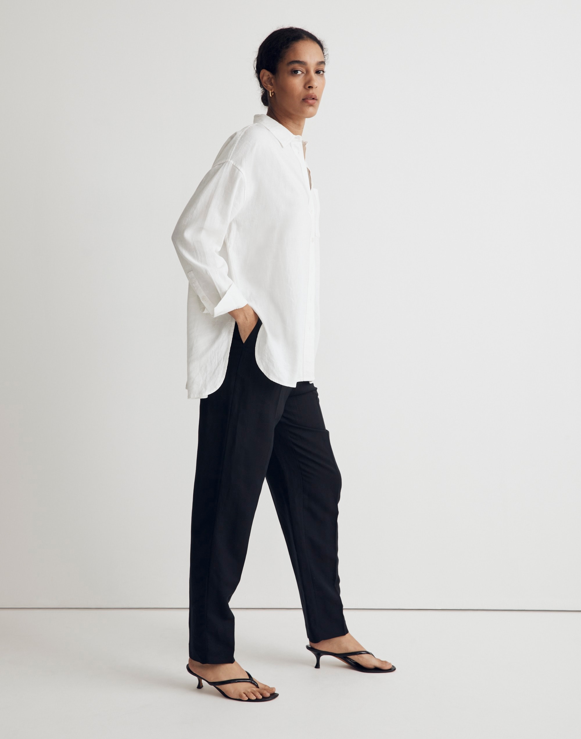 The Linen-Blend Oversized Shirt | Madewell