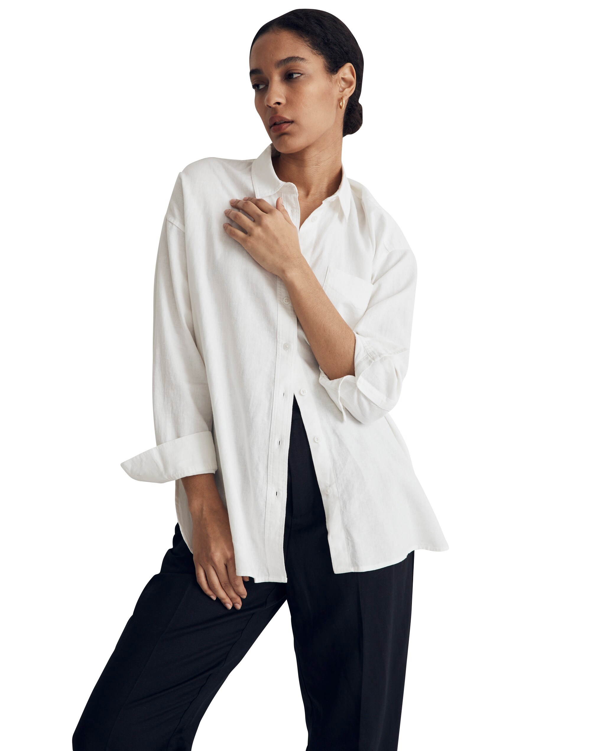 The Linen-Blend Oversized Shirt | Madewell