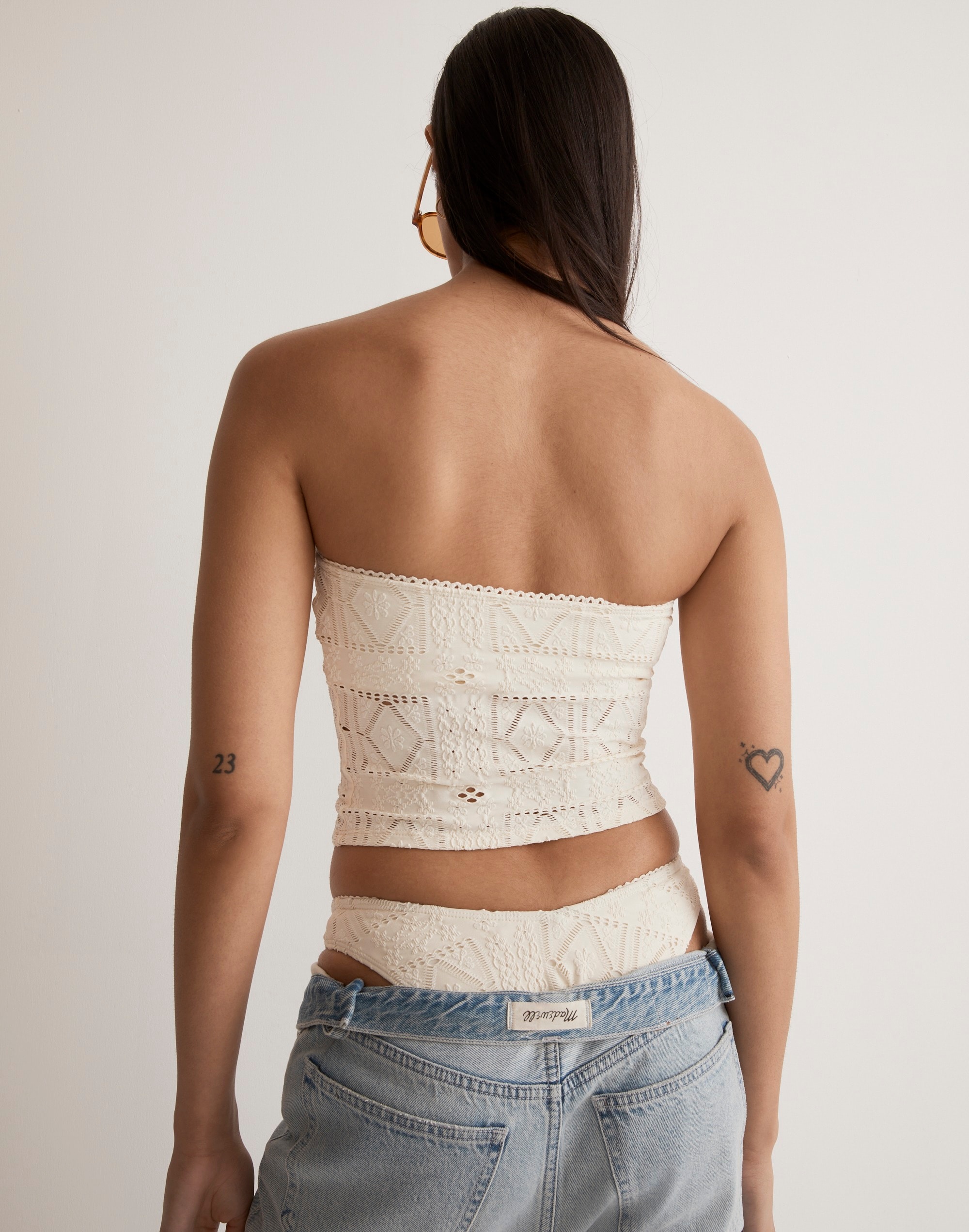 Frankies Bikinis Patchwork Peace Strapless Bikini Top | Madewell