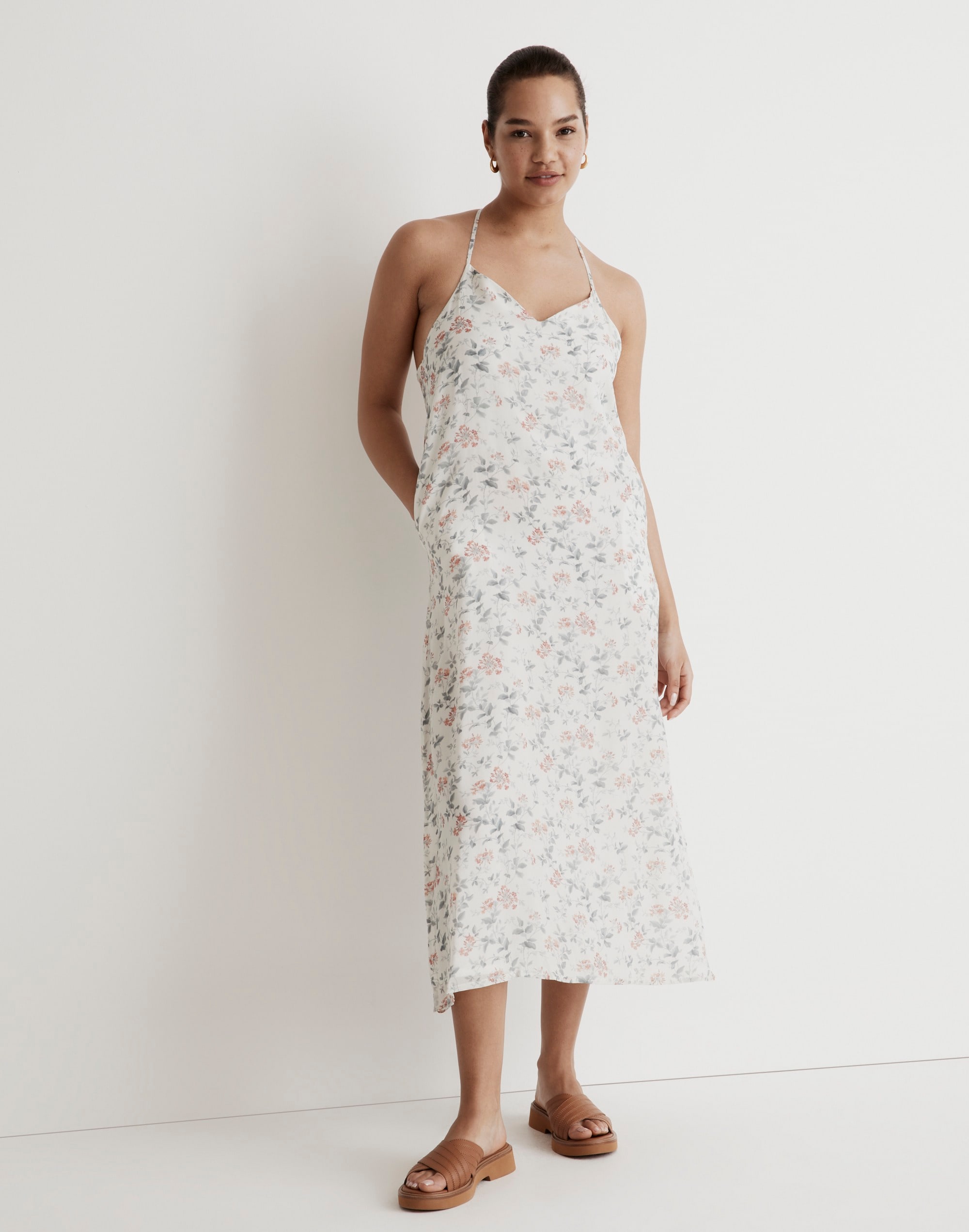 Mw Madewell X Reistor Floral Slip Maxi Dress In Ivory Ivy Dreams