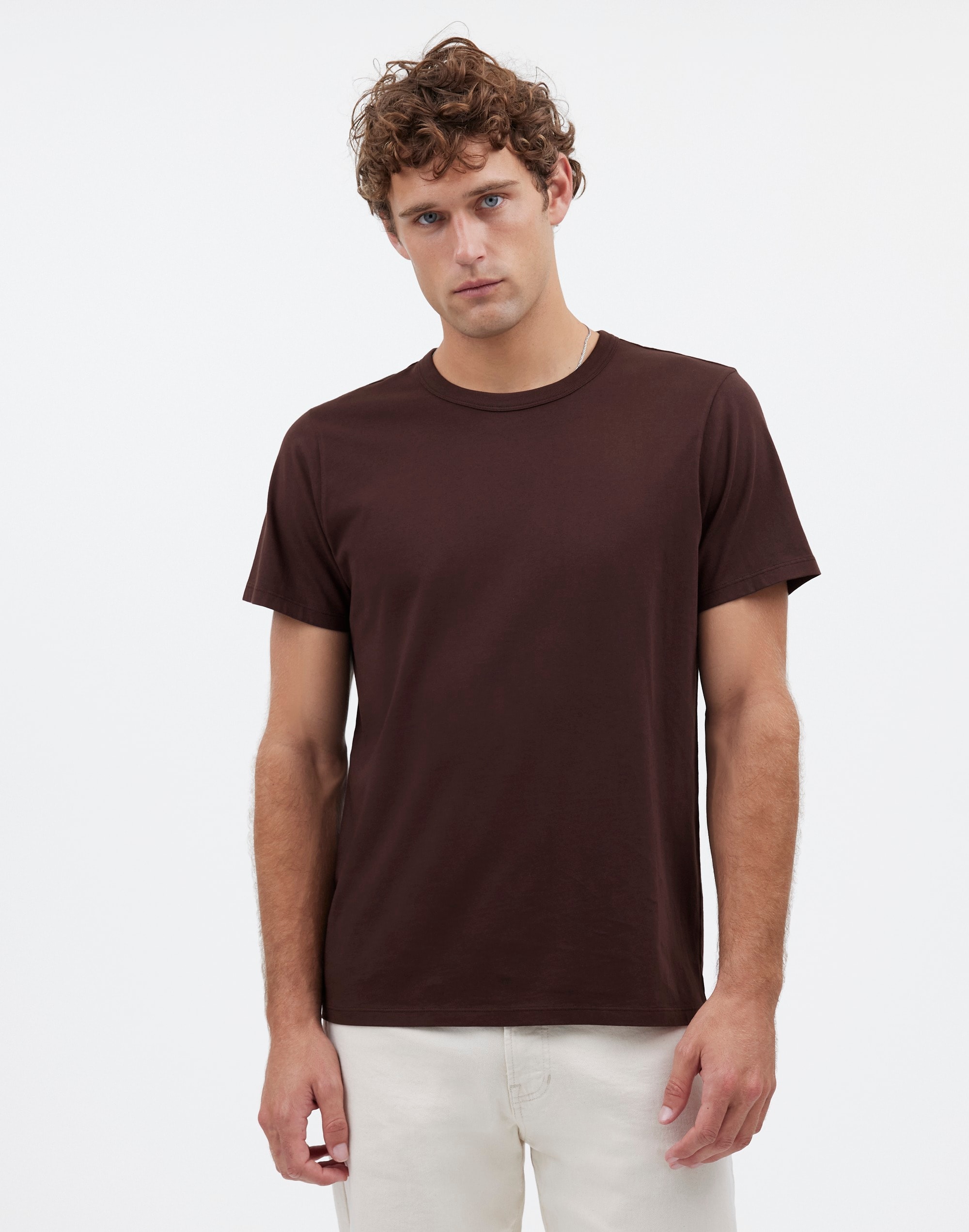 Mw Garment-dyed Allday Crewneck Tee In Dark Carob