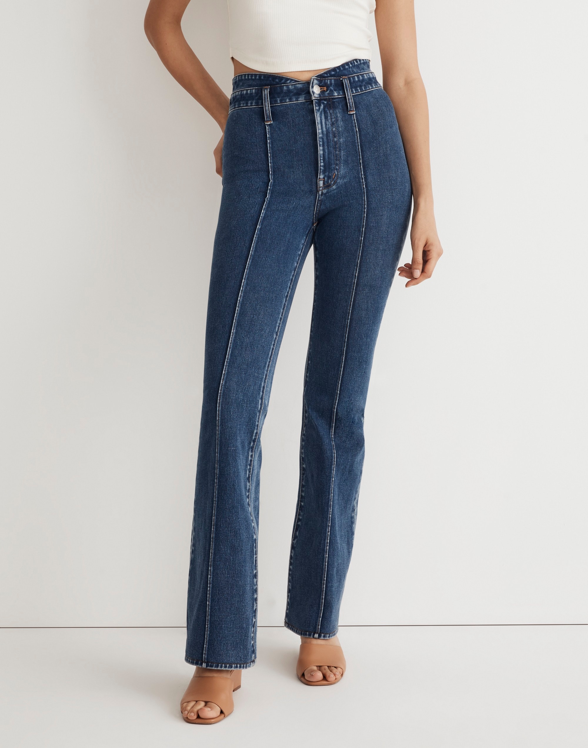 Stretch Denim Flared Pintuck Pants – ReStyle & Co