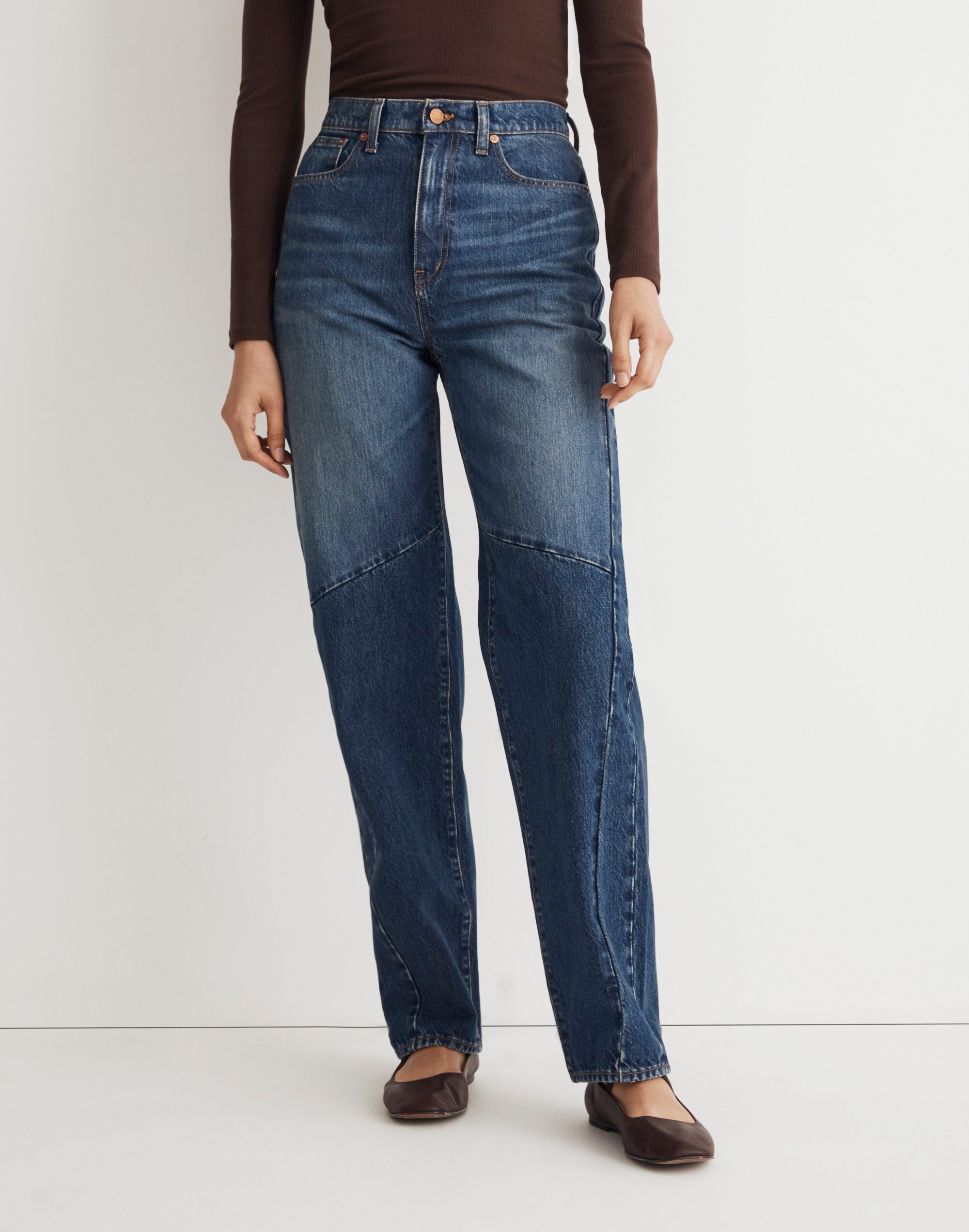 Baggy Tapered Jeans in Fanwell Wash: Two-Tone Edition