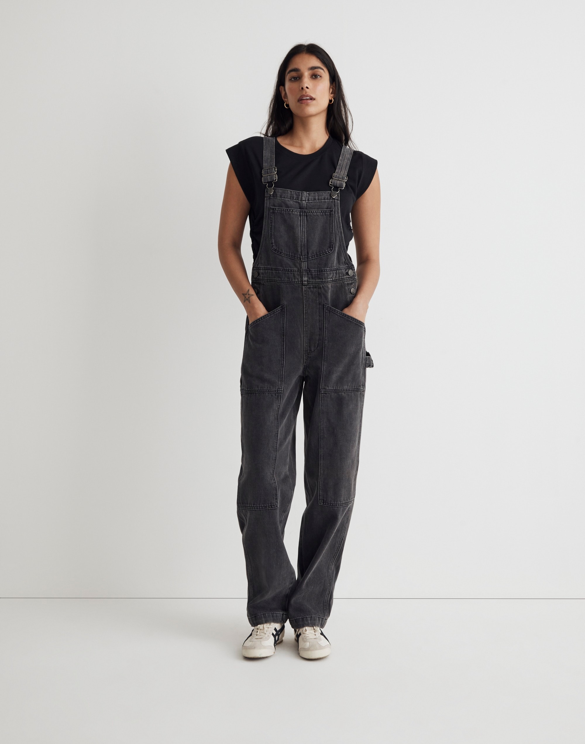  Madewell High-Rise Loose Flare Overalls Dawes Wash 2 :  Clothing, Shoes & Jewelry