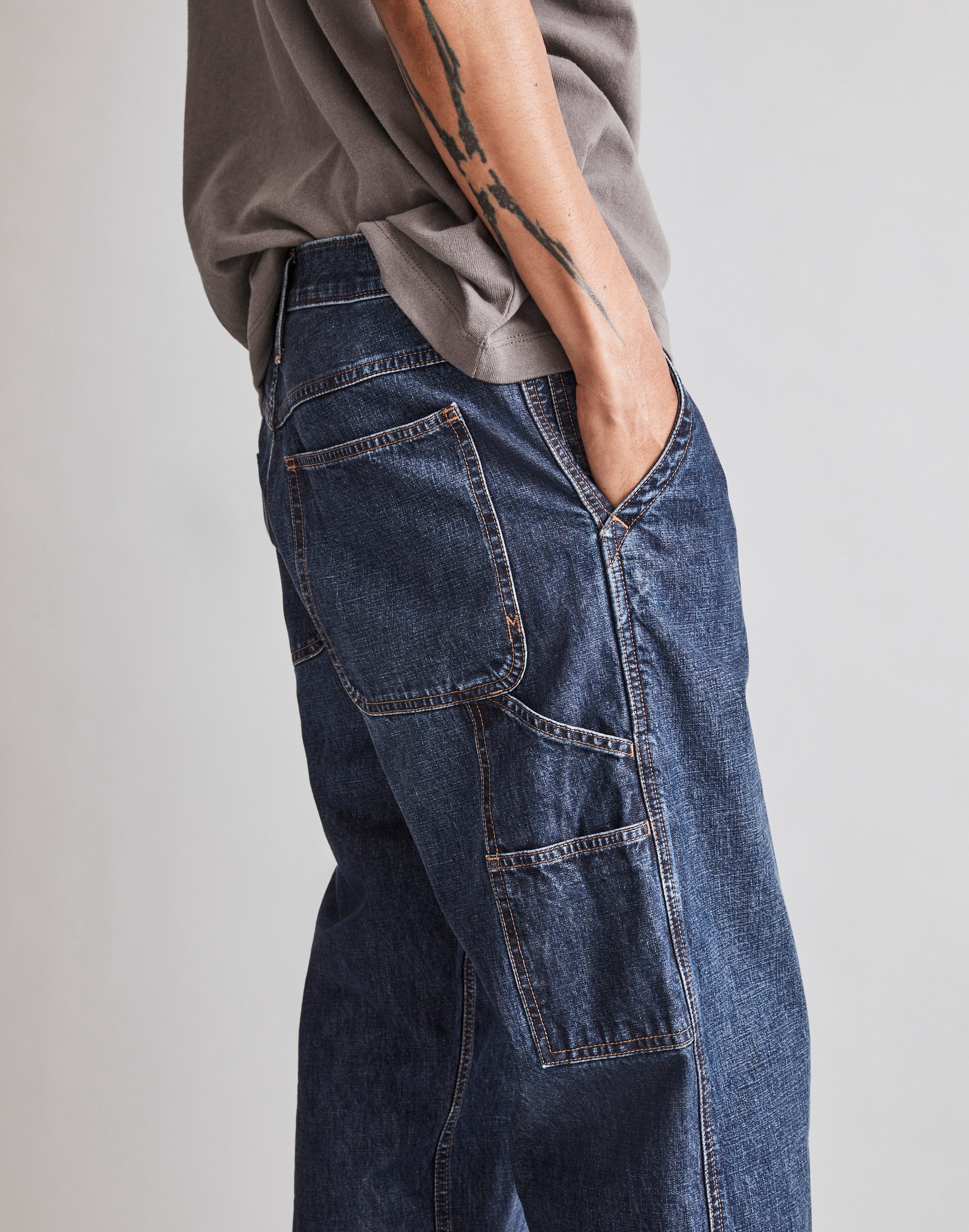 Indigo-Dyed Painter Pants in Glenmore Wash