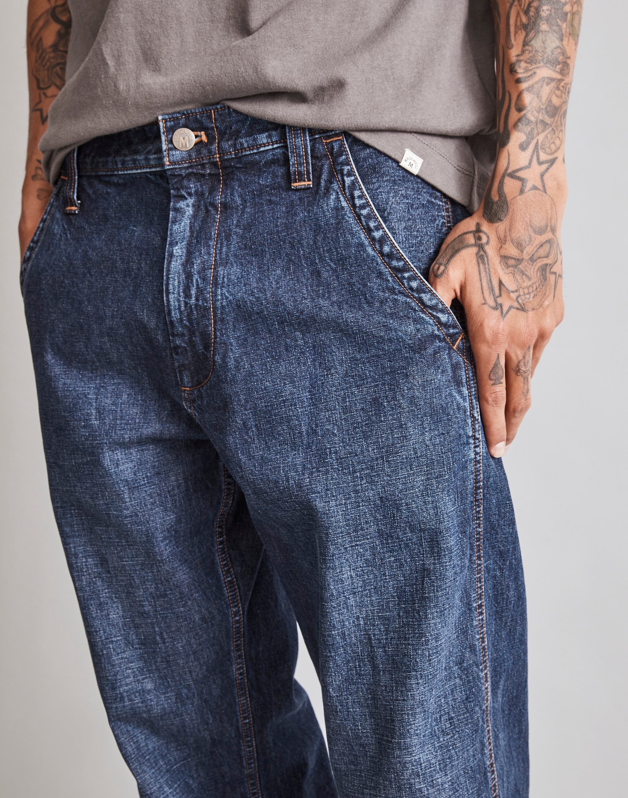 Indigo-Dyed Painter Pants in Glenmore Wash