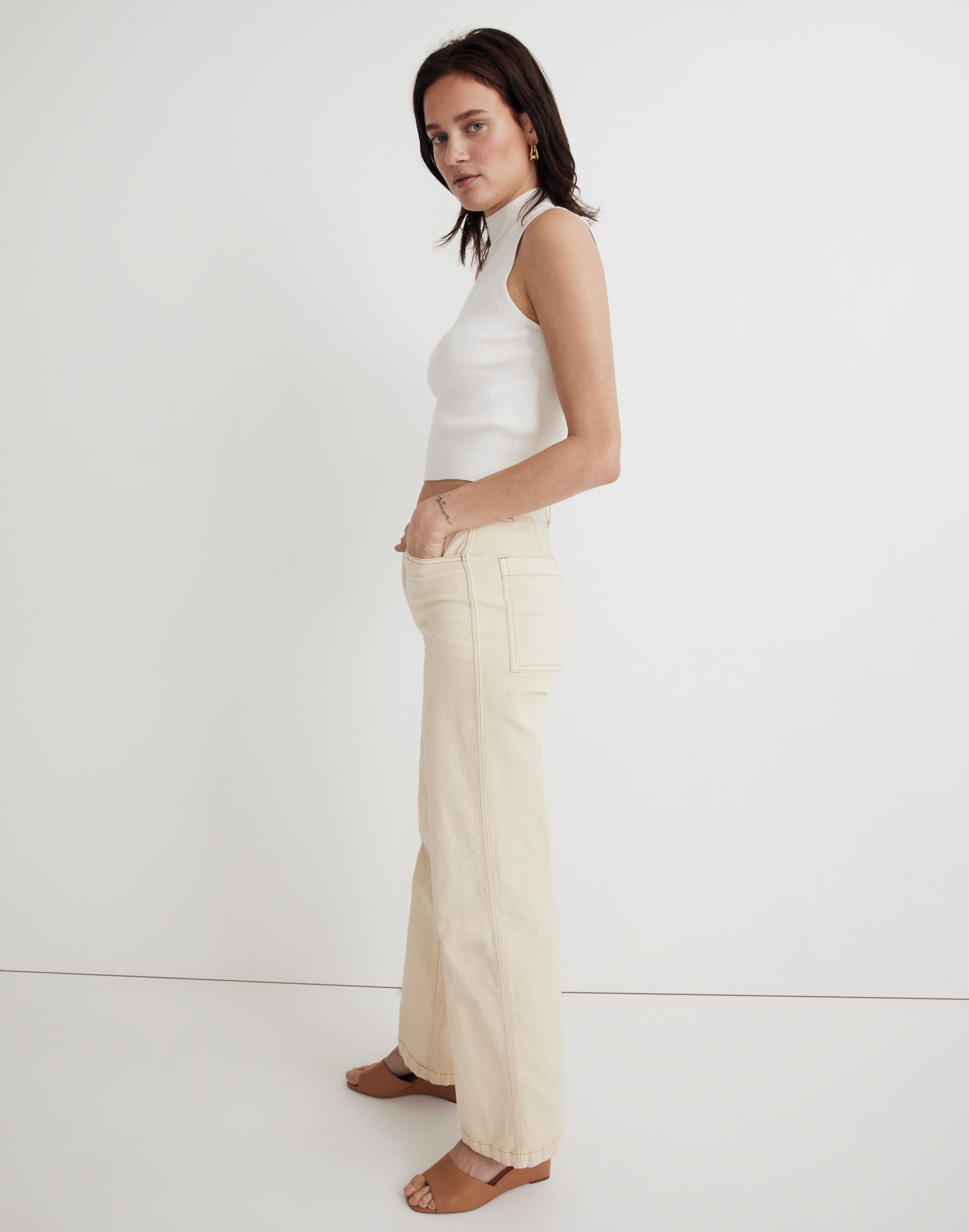 The Emmett Wide-Leg Pant: Garment Dyed Edition | Madewell