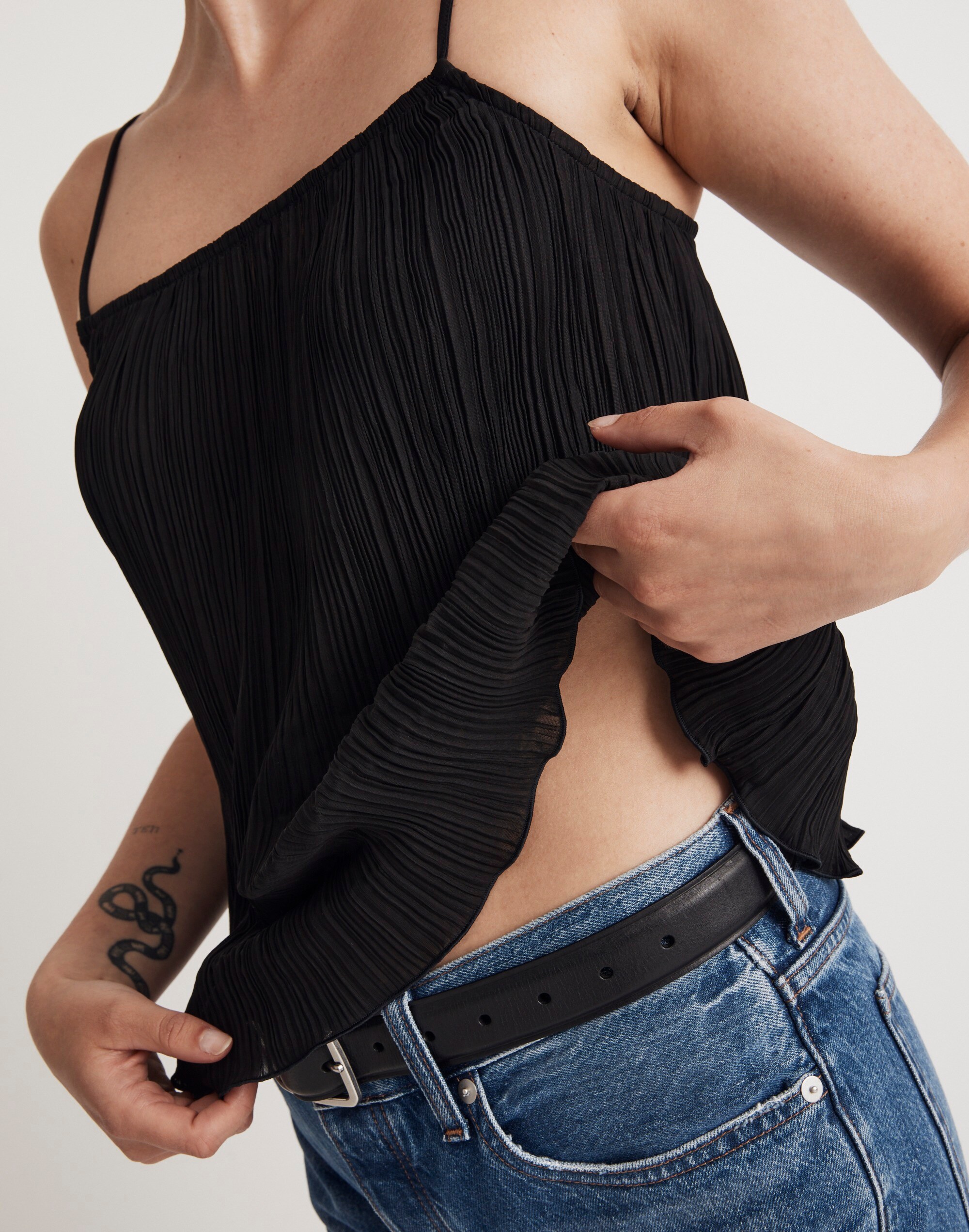 Plissé Crop Cami Tank | Madewell