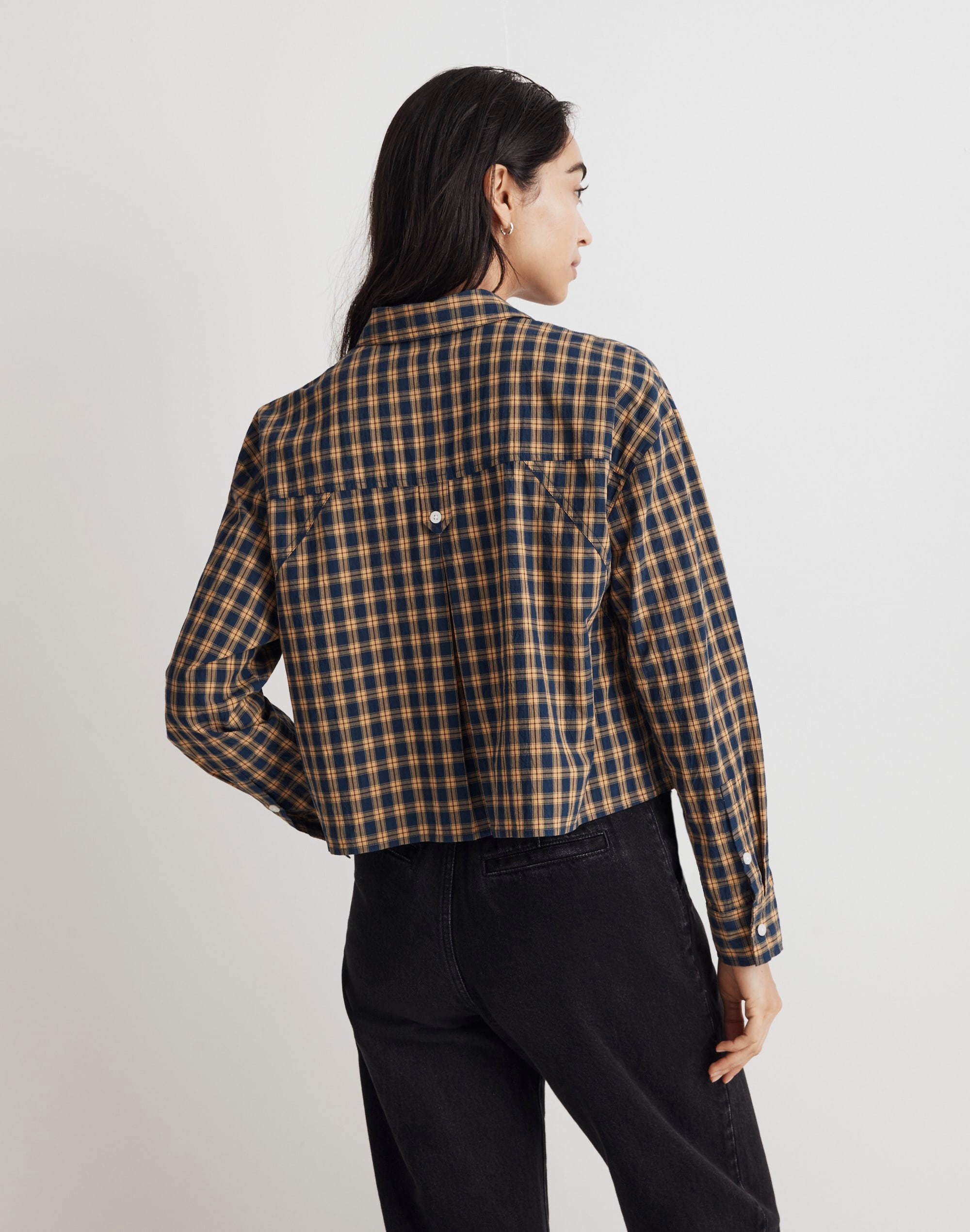 The Signature Poplin Crop Shirt Plaid | Madewell