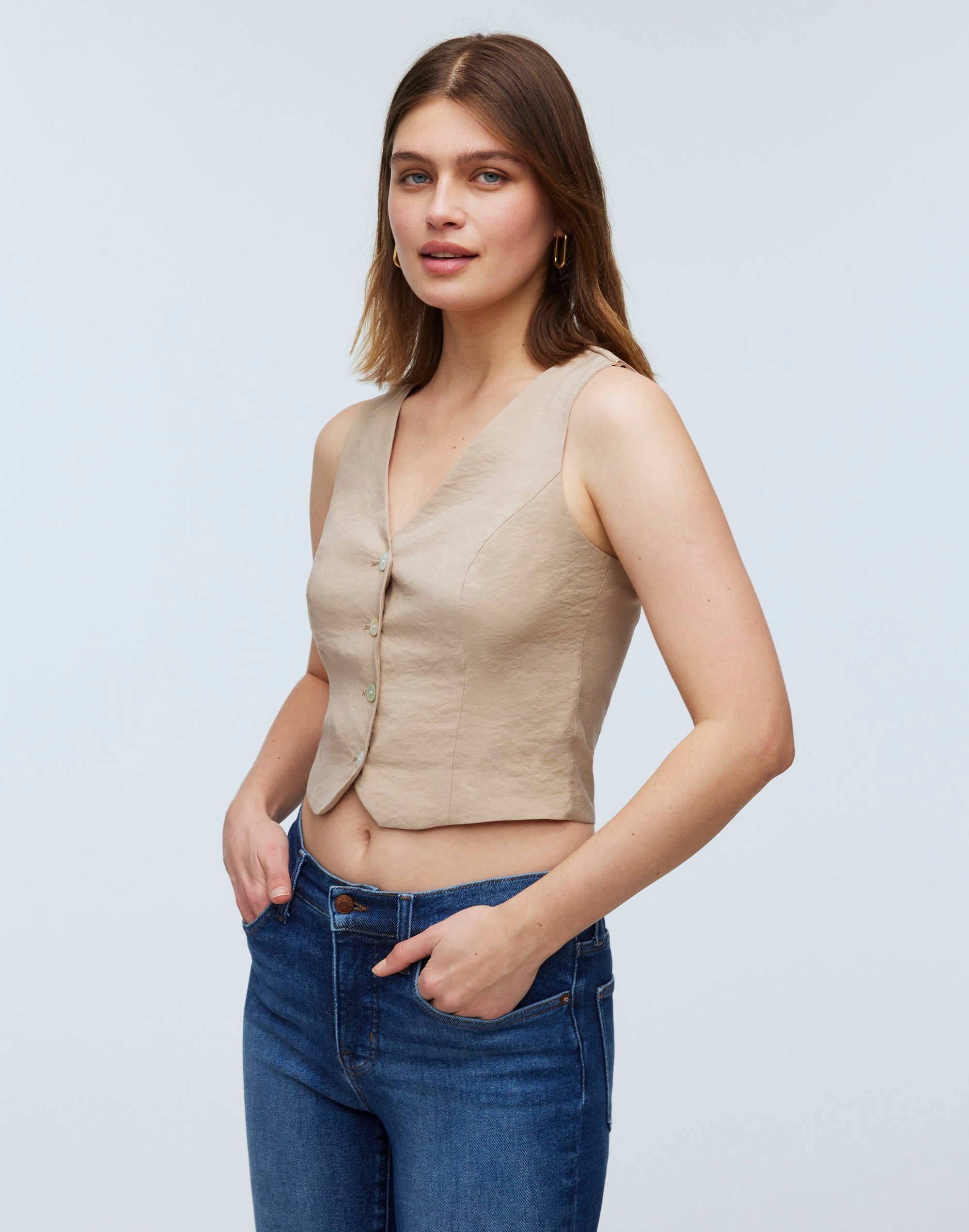 Katrina Crop Vest Top Softdrape | Madewell