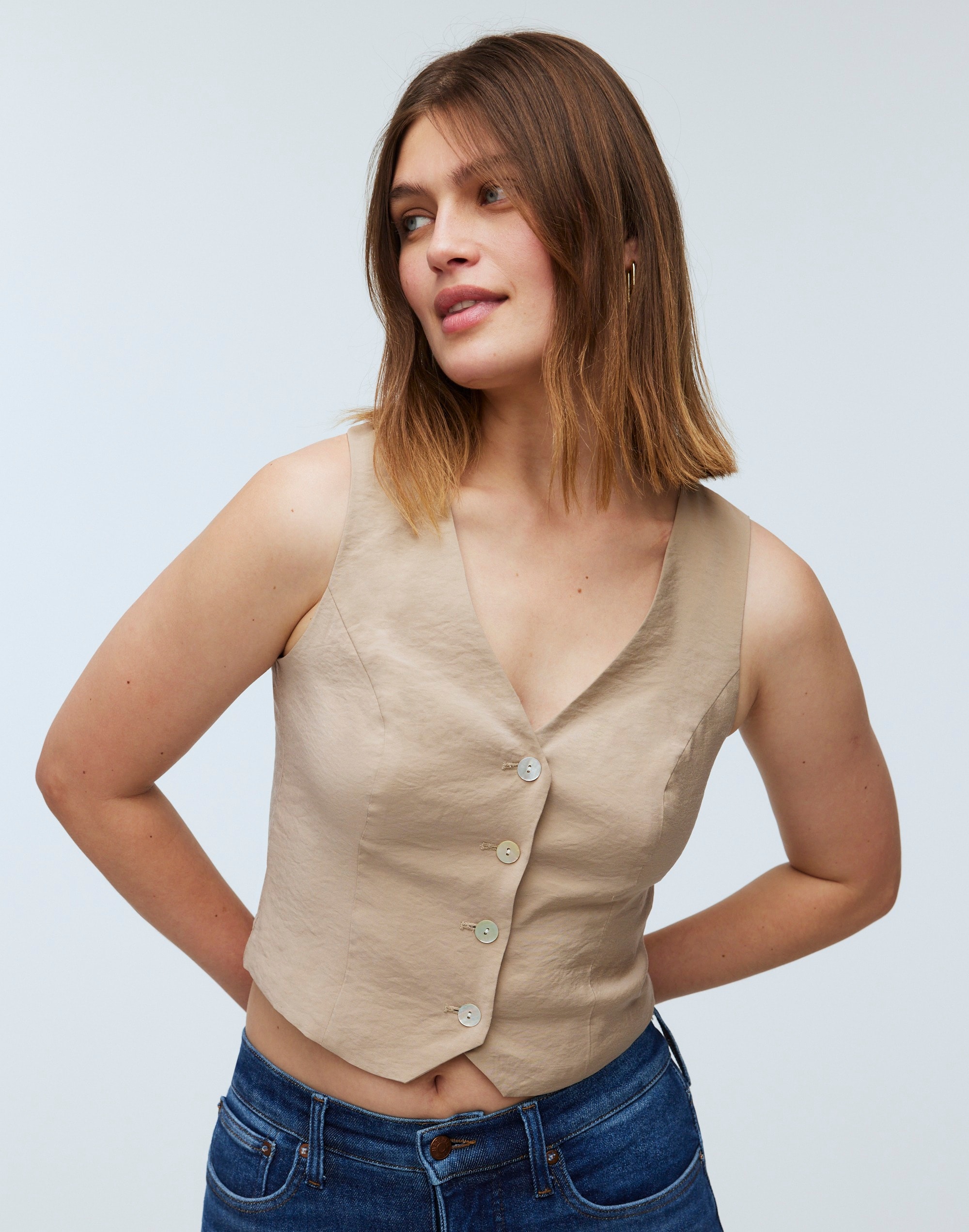 Katrina Crop Vest Top Softdrape | Madewell