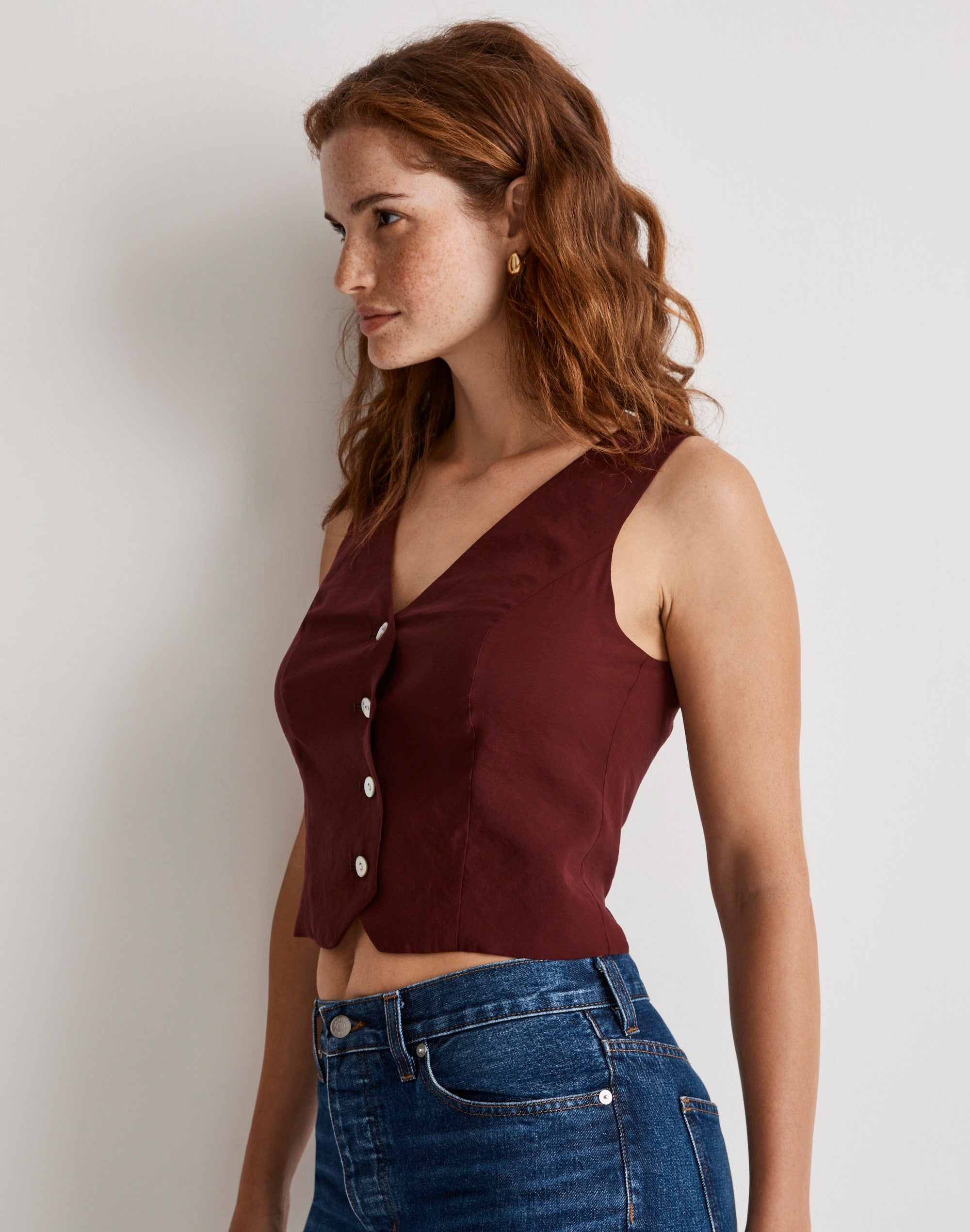 Katrina Crop Vest Top Softdrape | Madewell