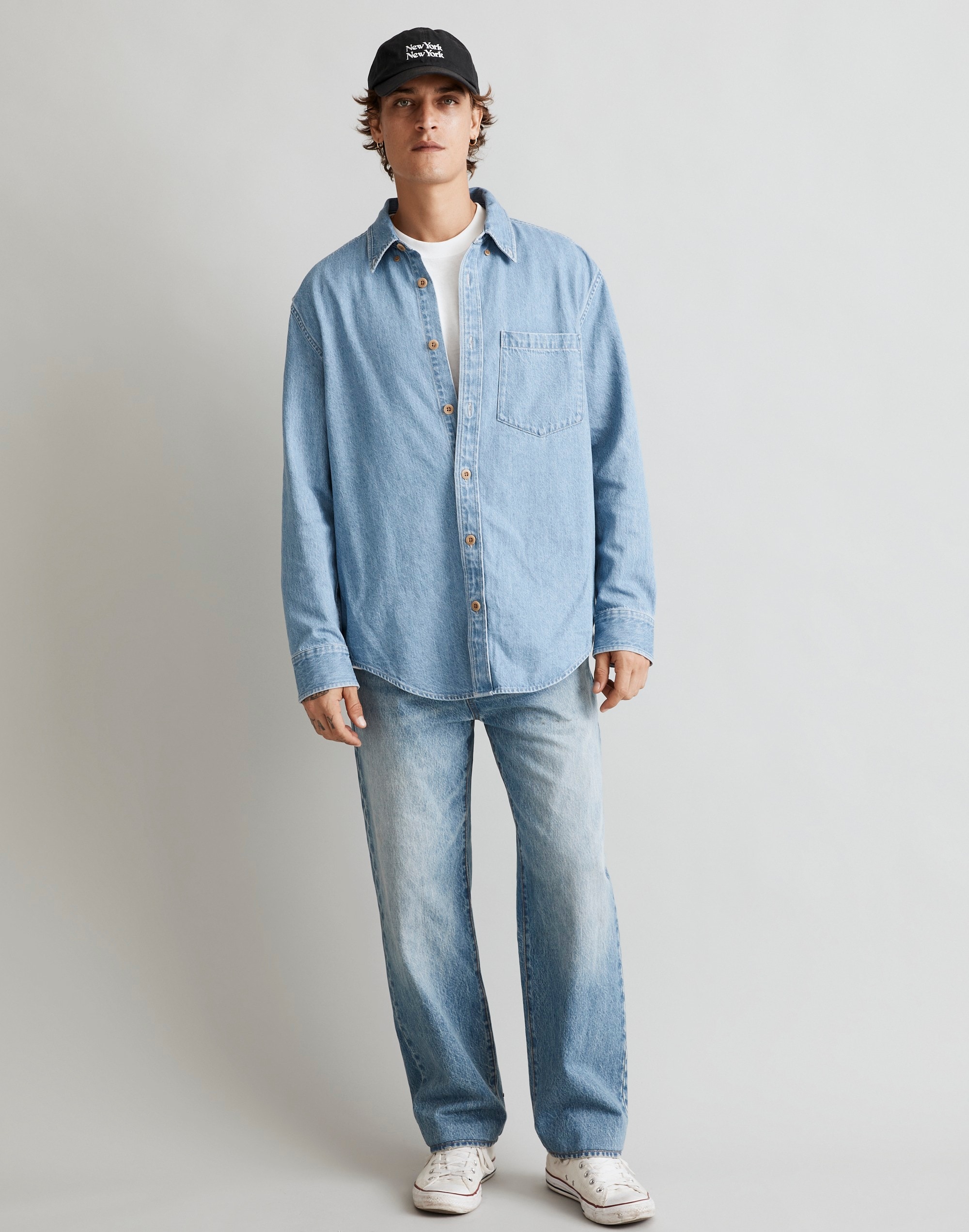 Denim Easy Long-Sleeve Shirt Kersey Wash | Madewell