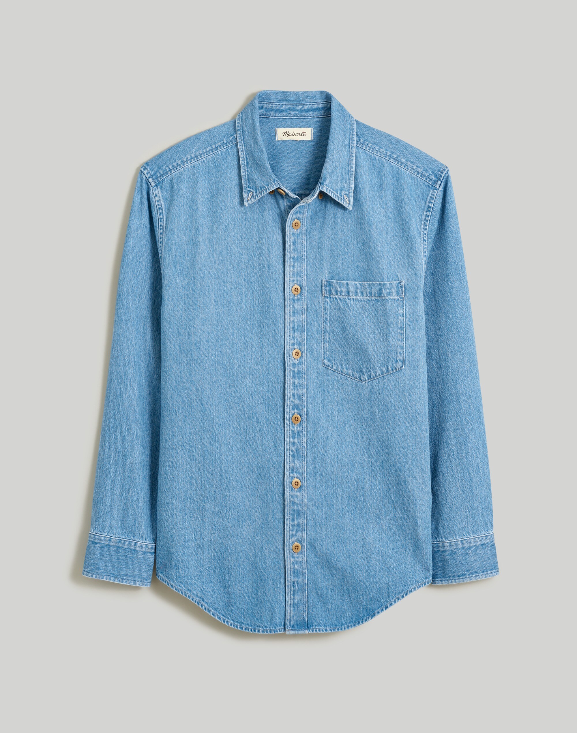 Denim Easy Long-Sleeve Shirt Kersey Wash | Madewell