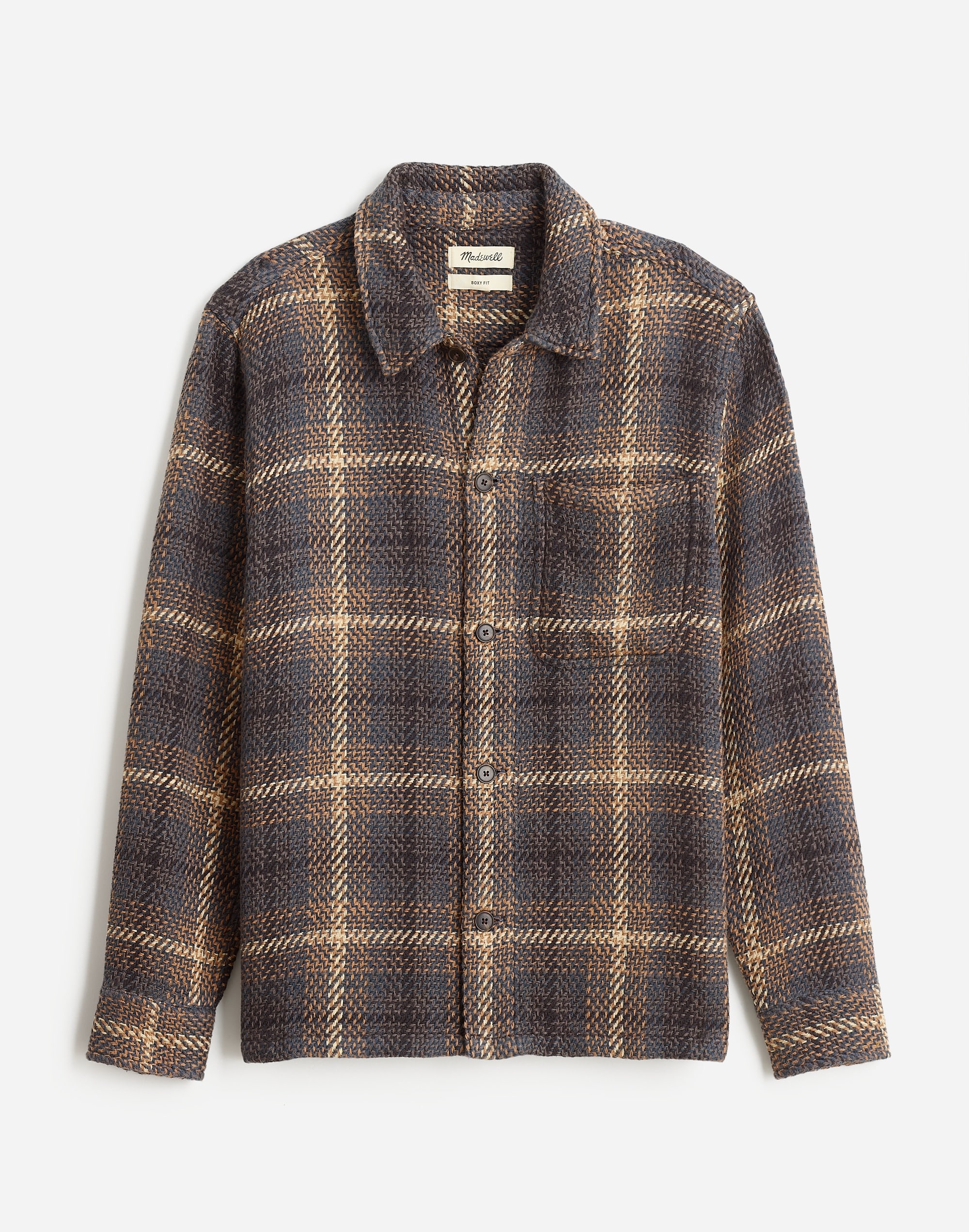 Twill Boxy Shirt-Jacket Broken Plaid | Madewell