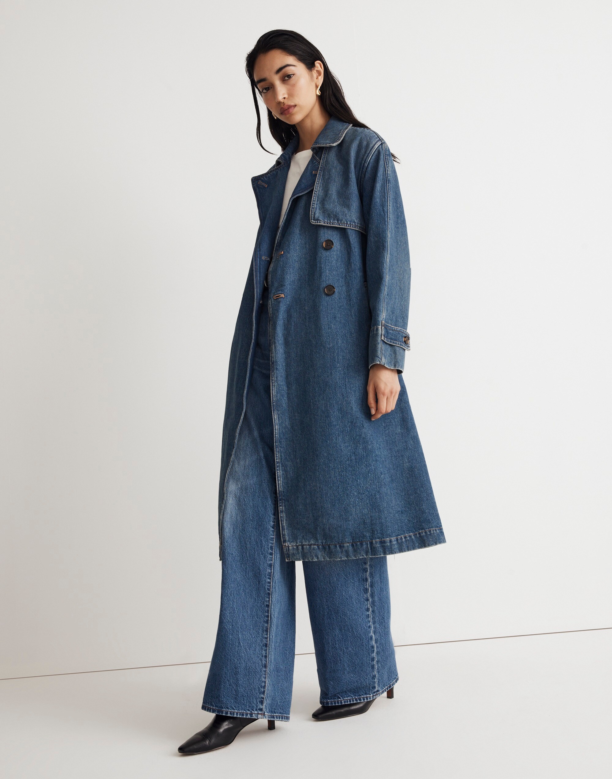 Monogram Denim Trench Coat - Ready-to-Wear 1AAWEL