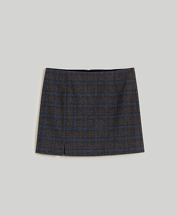Wool-Blend Mini Skirt in Plaid