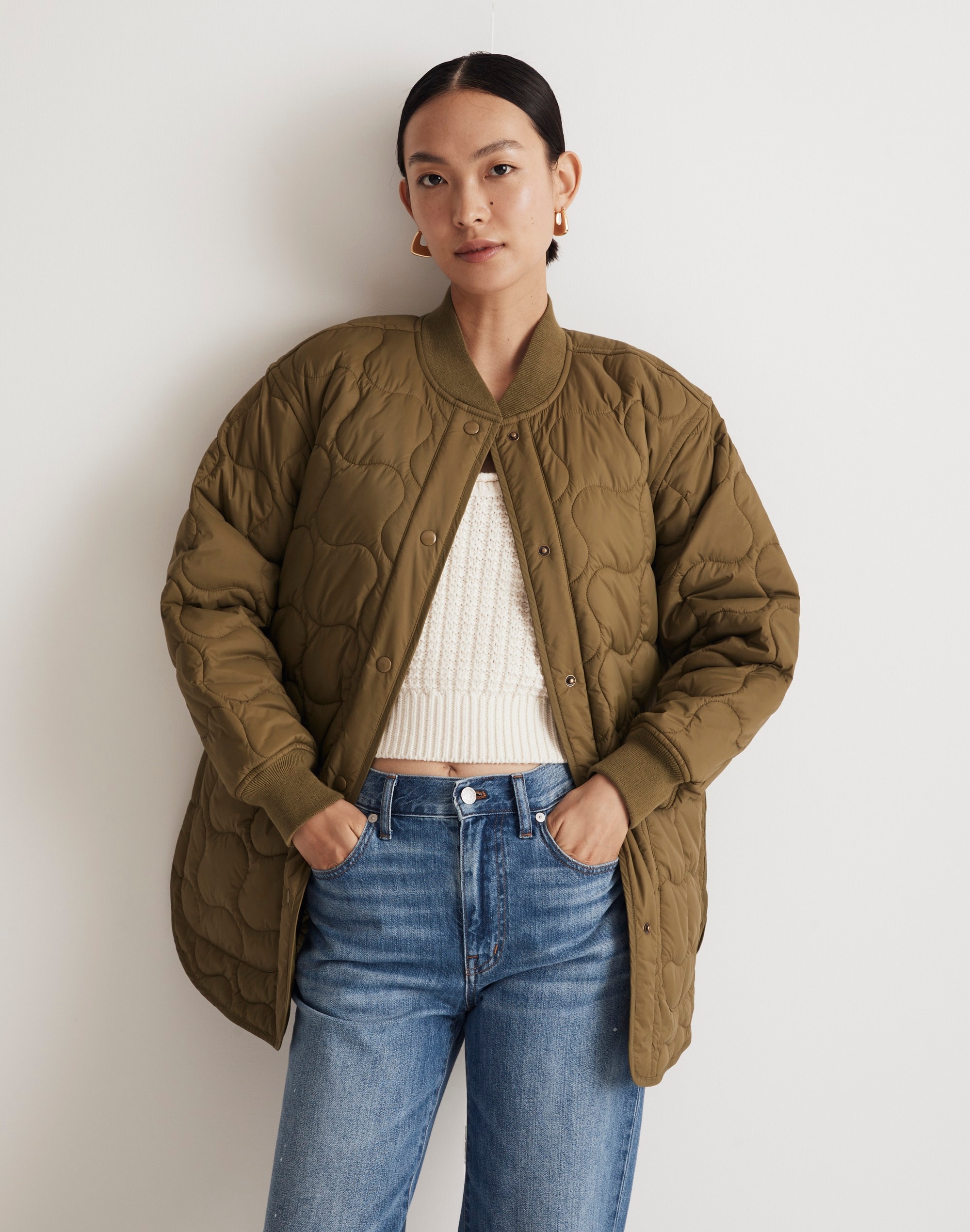 Quilted Oversized Bomber Jacket