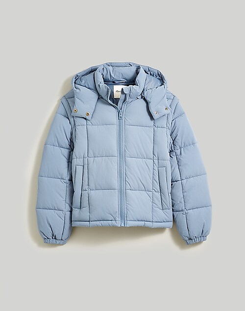 Quilted Detail Padded Jacket Blue