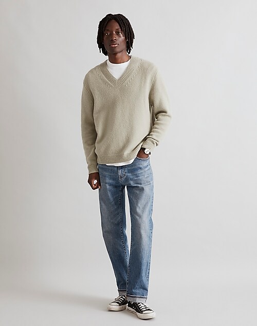 Wool-Blend V-Neck Sweater