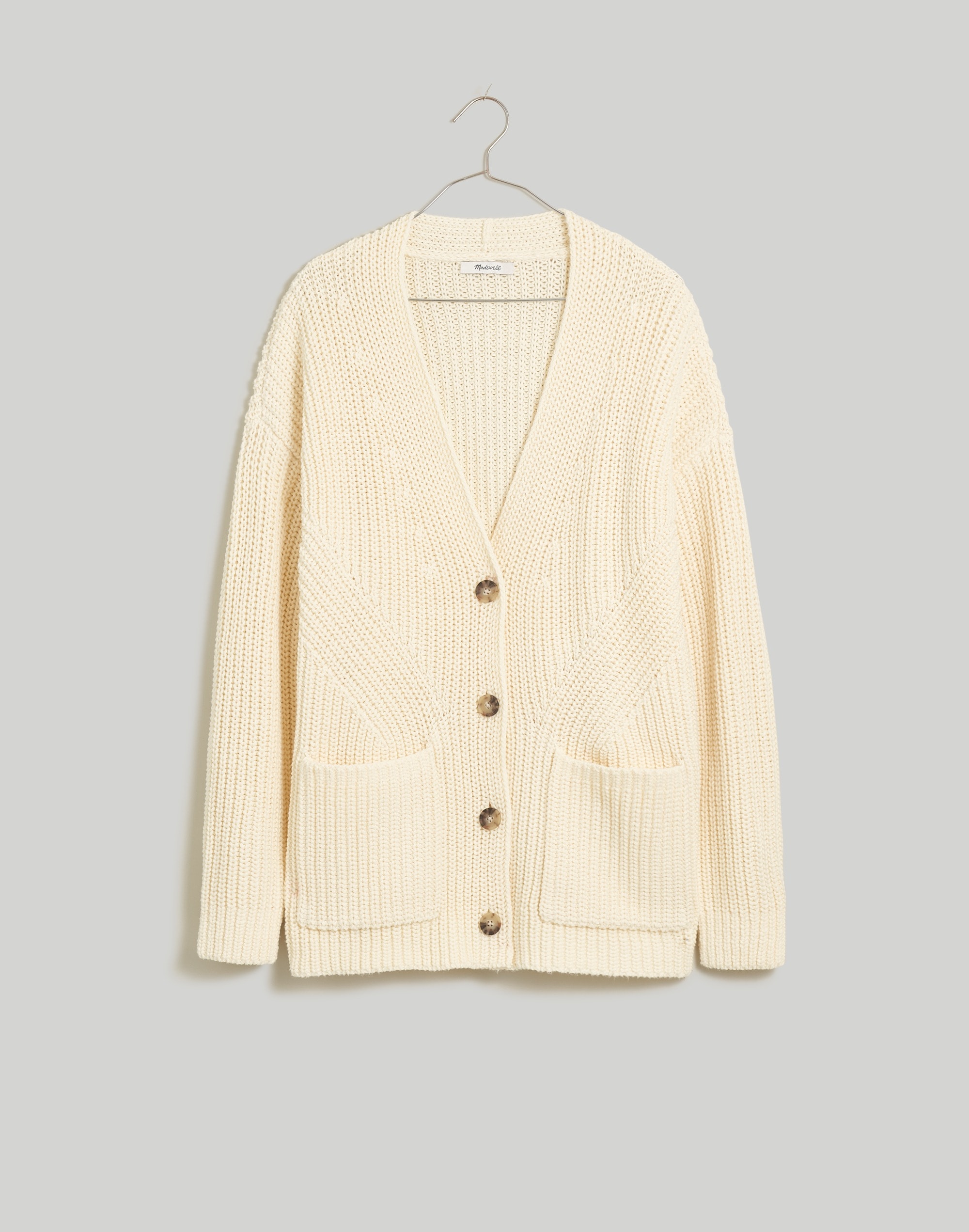 Textural-Stitch V-Neck Cardigan Sweater | Madewell