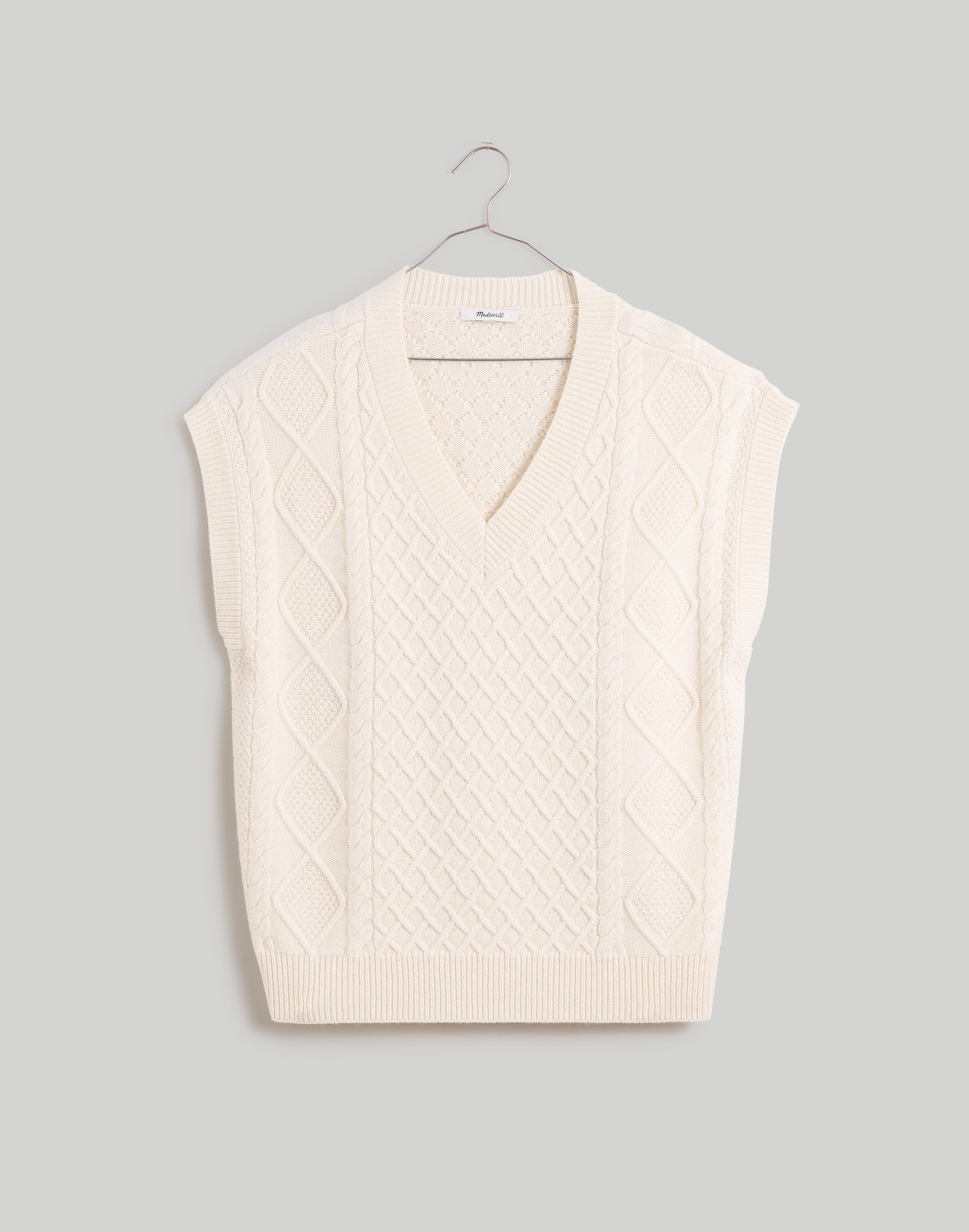 Cable-Knit V-Neck Sweater Vest | Madewell