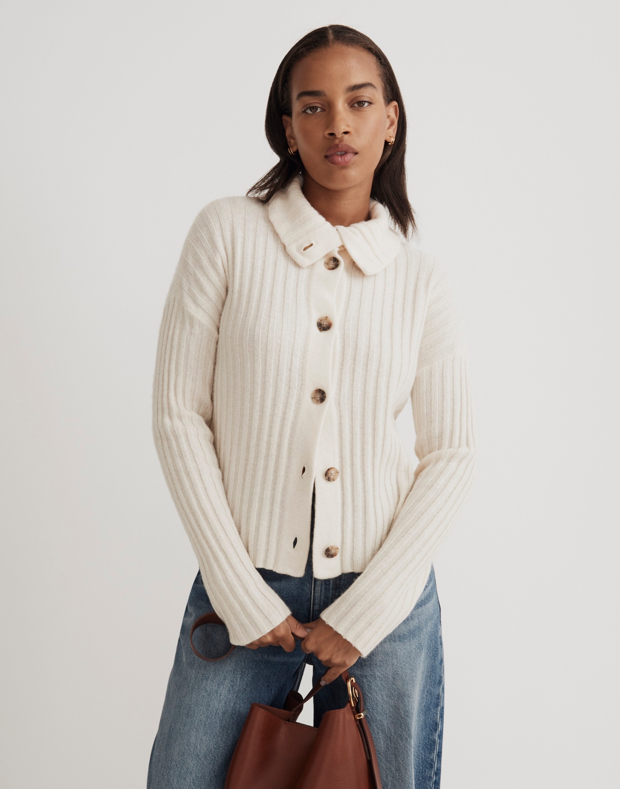 Oversize-Collar Cardigan Sweater | Madewell