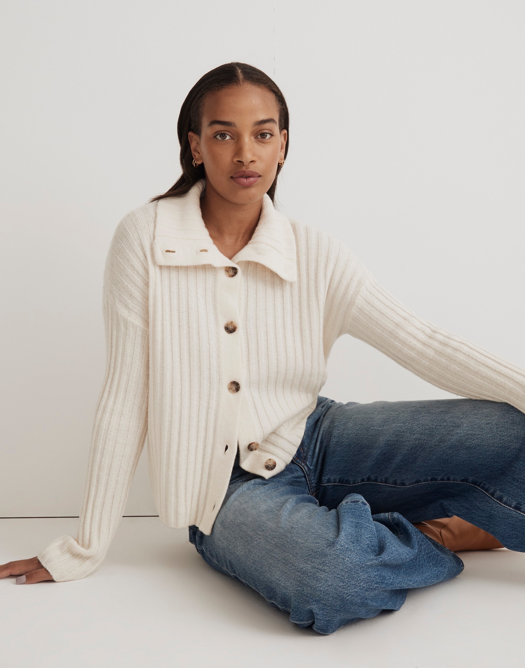 Oversize-Collar Cardigan Sweater | Madewell