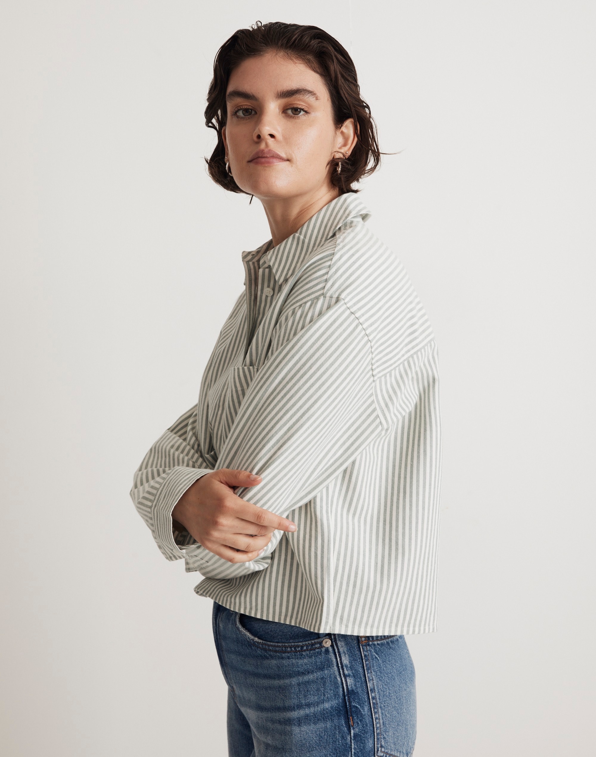 The Signature Oxford Crop Shirt | Madewell