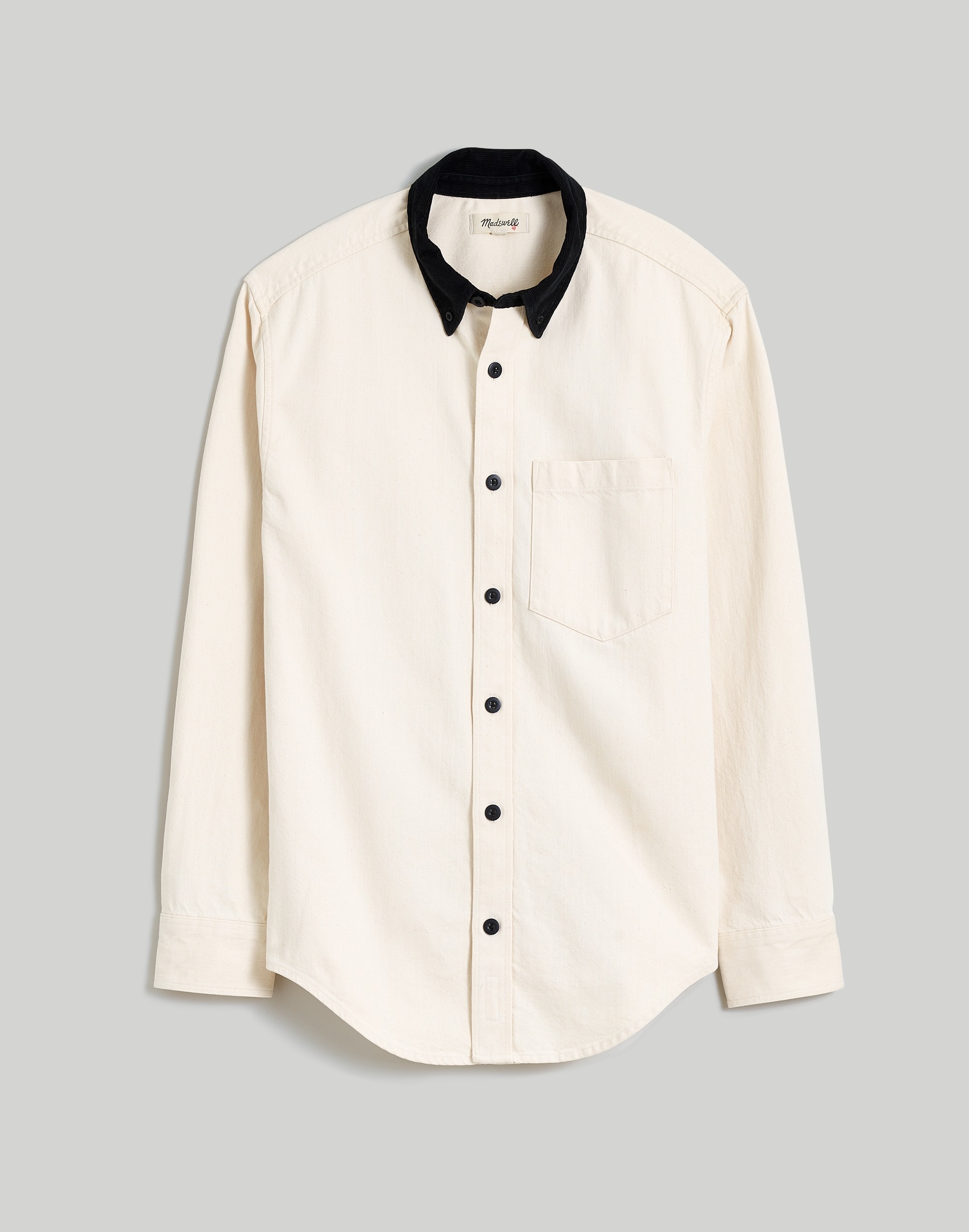 Corduroy-Collar Denim Easy Shirt in Natural Wash | Madewell