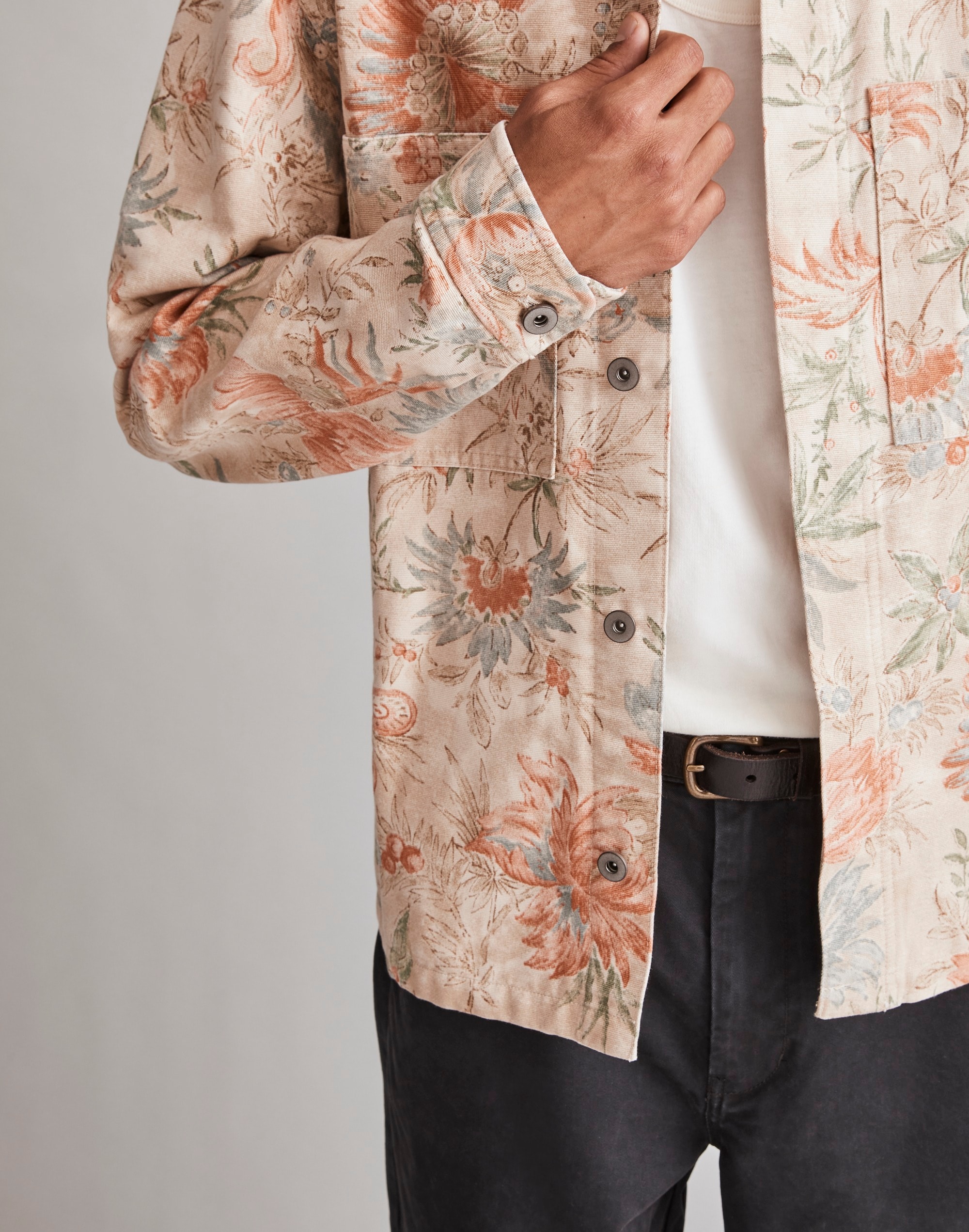 Canvas Boxy Shirt-Jacket in Floral | Madewell