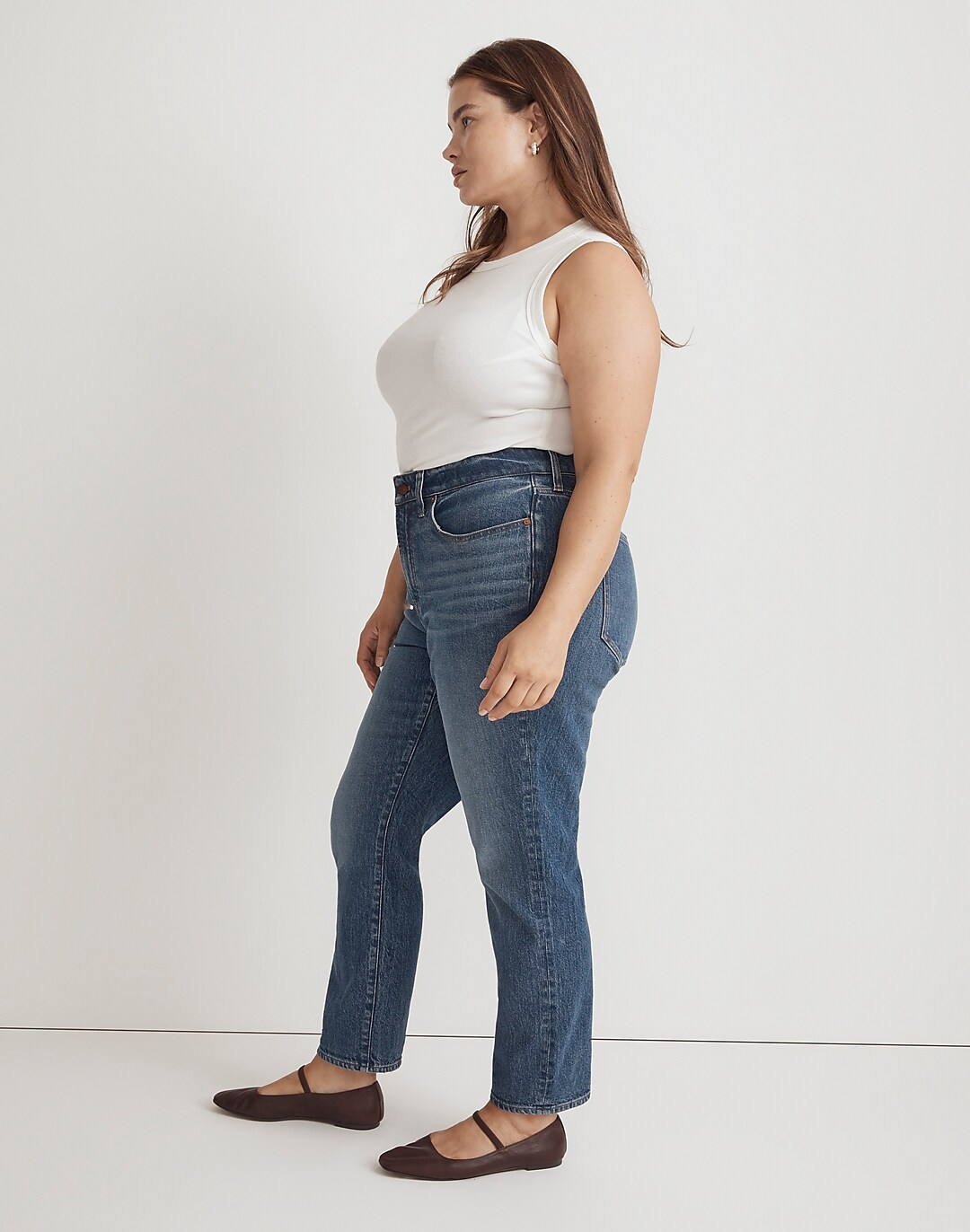 American Vintage Straight Jeans Women Autumn New Plus Size