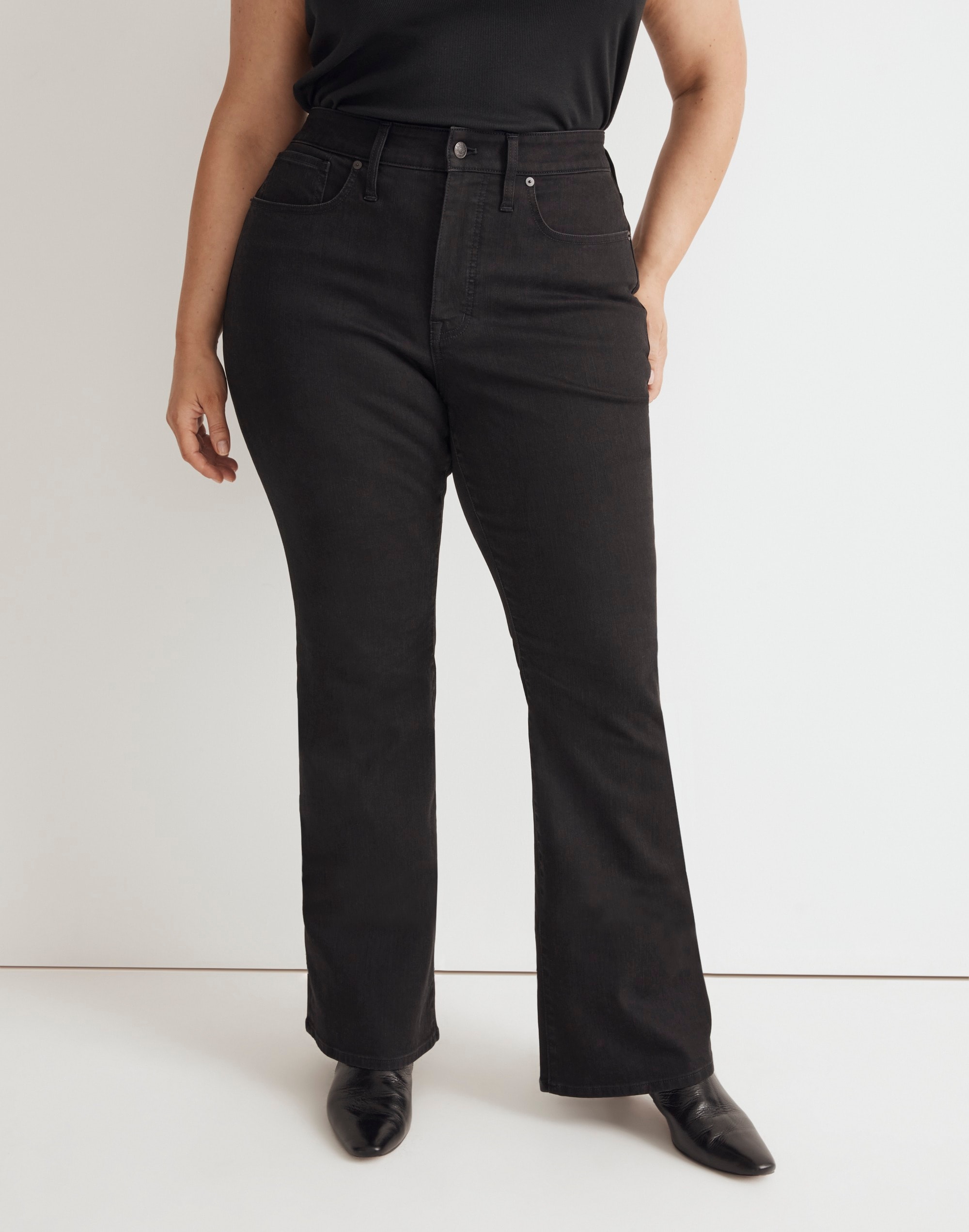 Plus Curvy Skinny Flare Jeans Black Frost Wash | Madewell