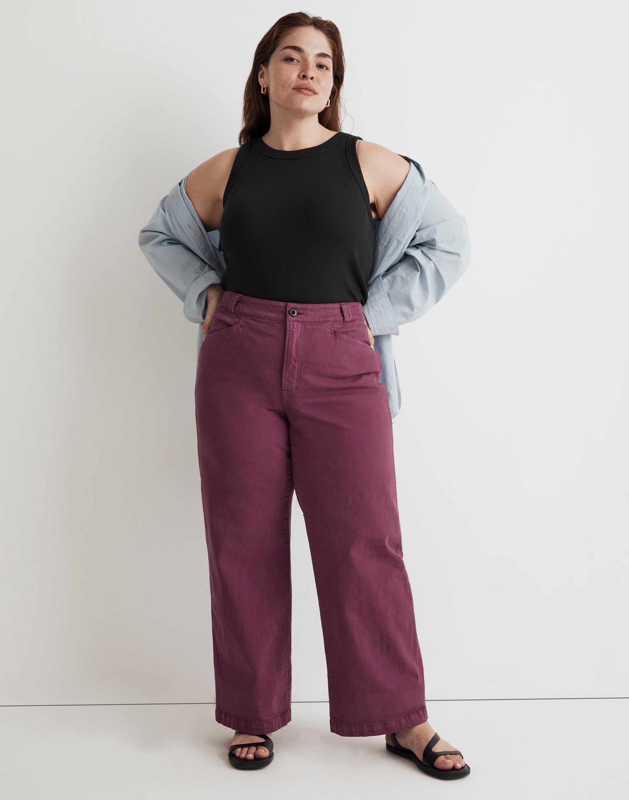 The Tall Curvy Perfect Vintage Wide-Leg Crop Jean in Altoona Wash: Raw-Hem  Edition