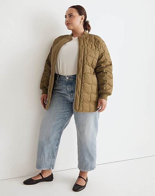 Plus Quilted Oversized Bomber Jacket