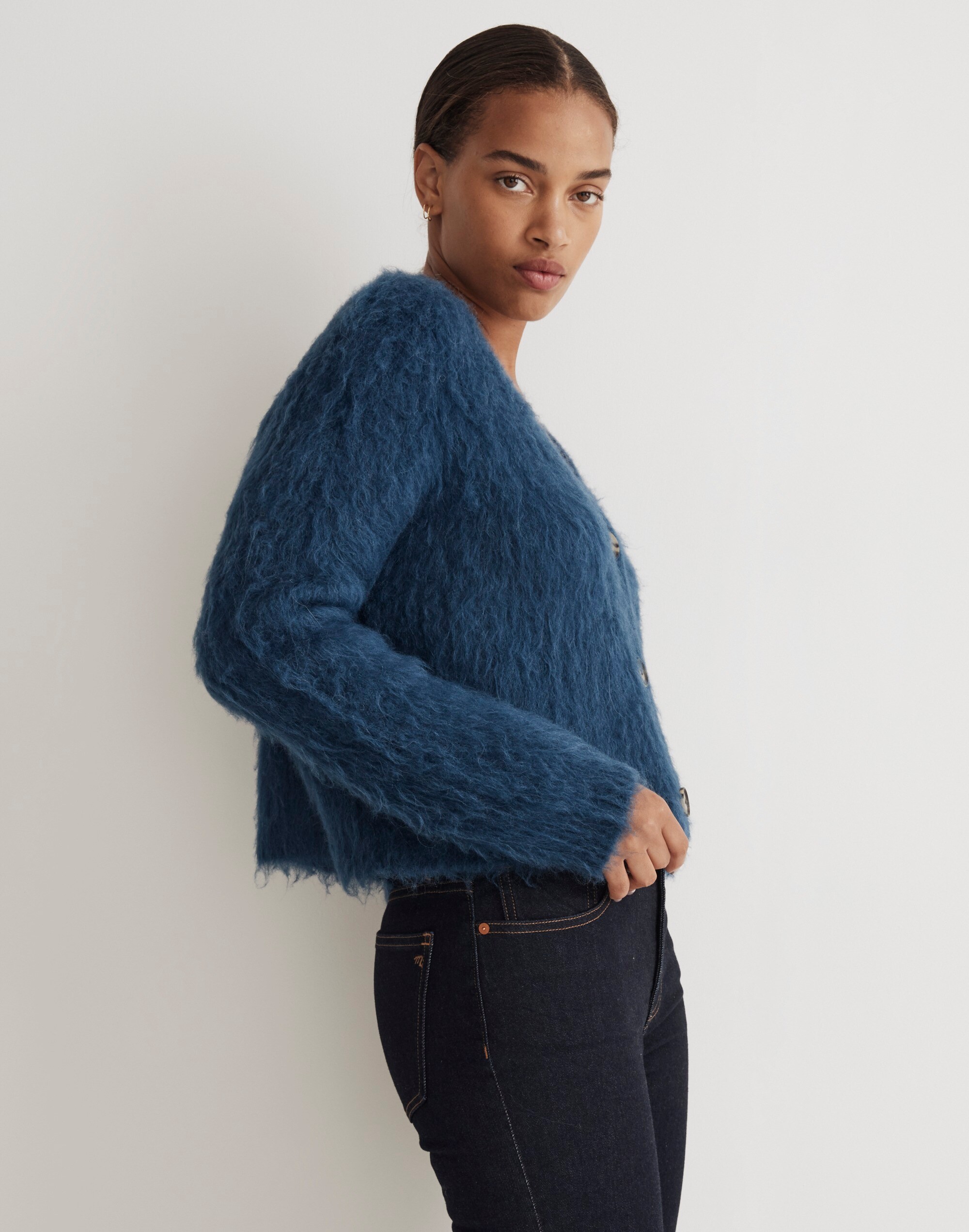 Brushed V-Neck Cardigan Sweater | Madewell