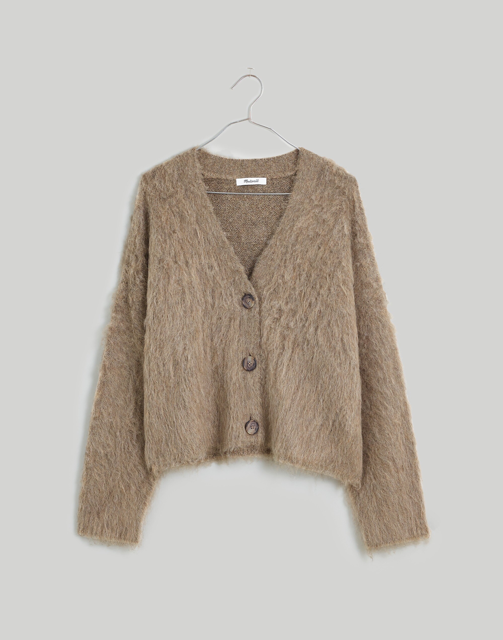 Brushed V-Neck Cardigan Sweater