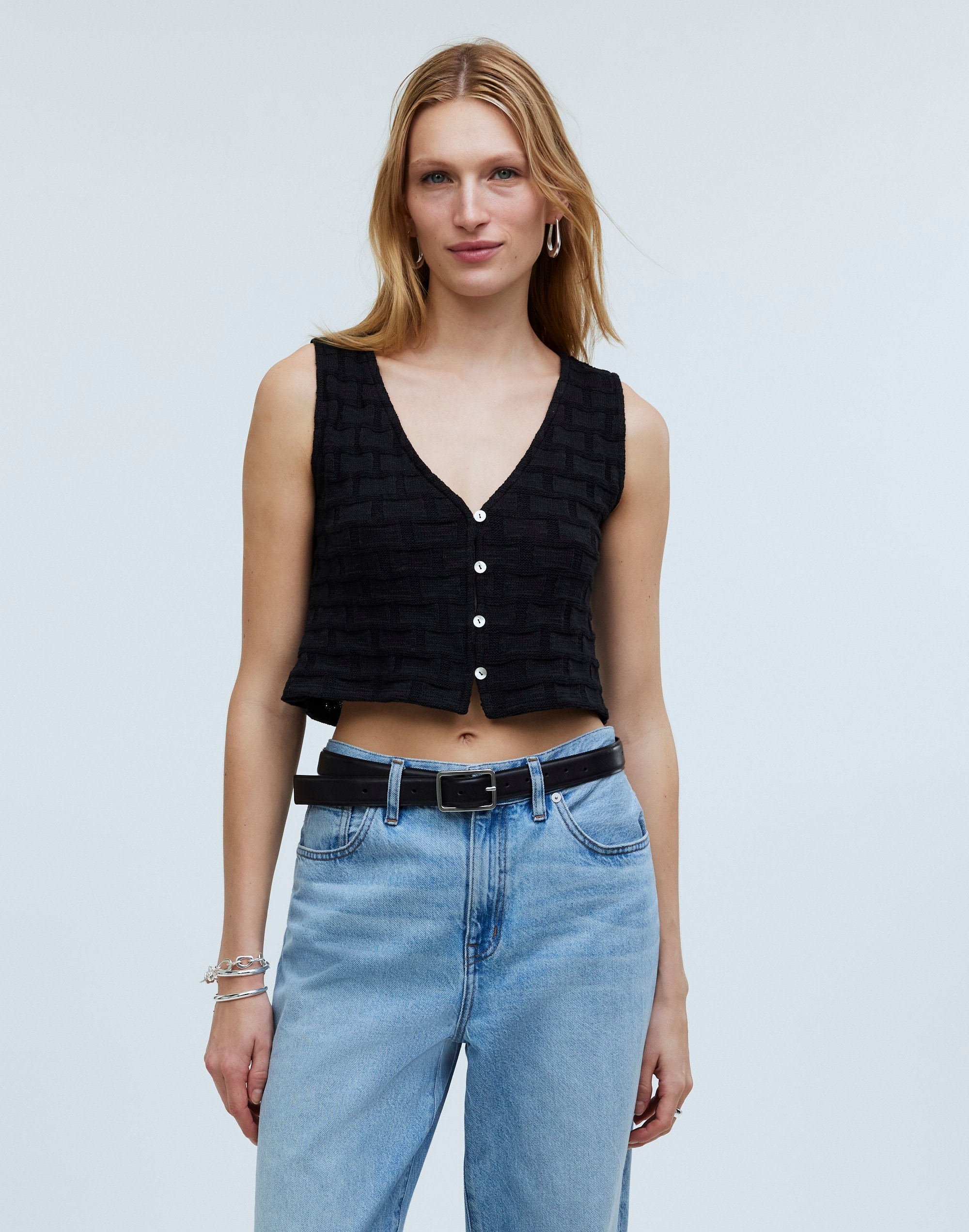 Basketweave-Stitch Vest | Madewell