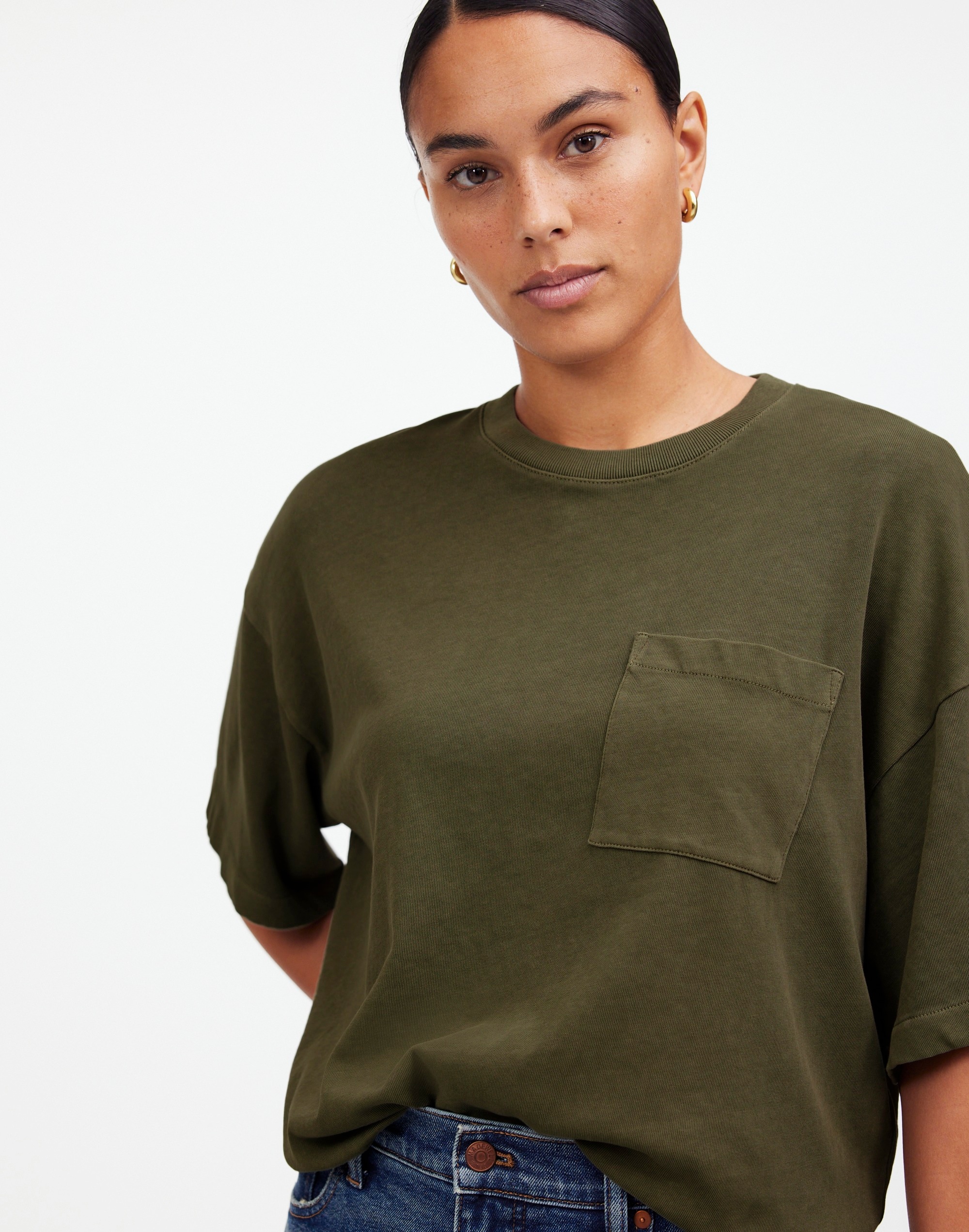 Garment-Dyed Oversized Pocket Tee | Madewell