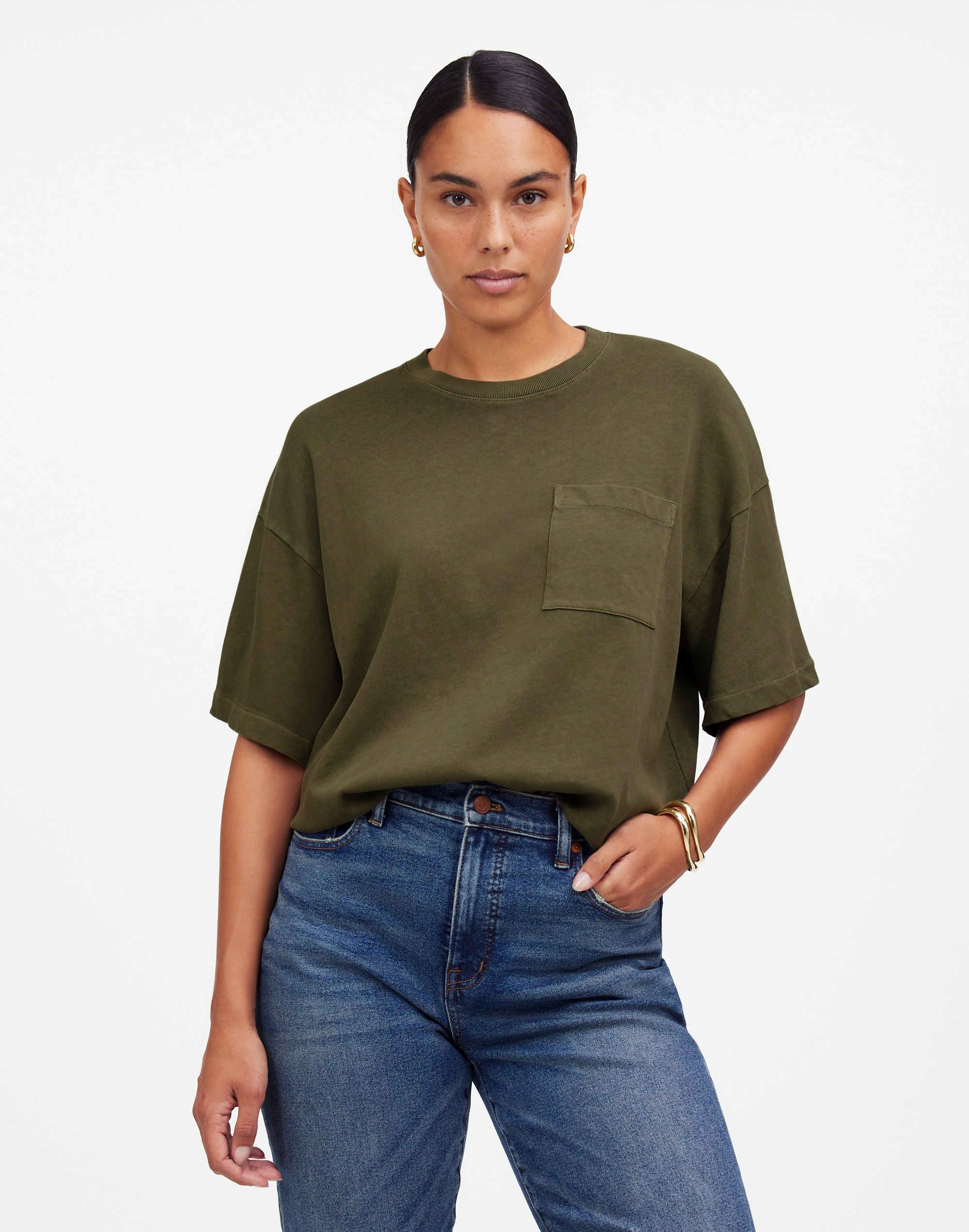 Garment-Dyed Oversized Pocket Tee | Madewell